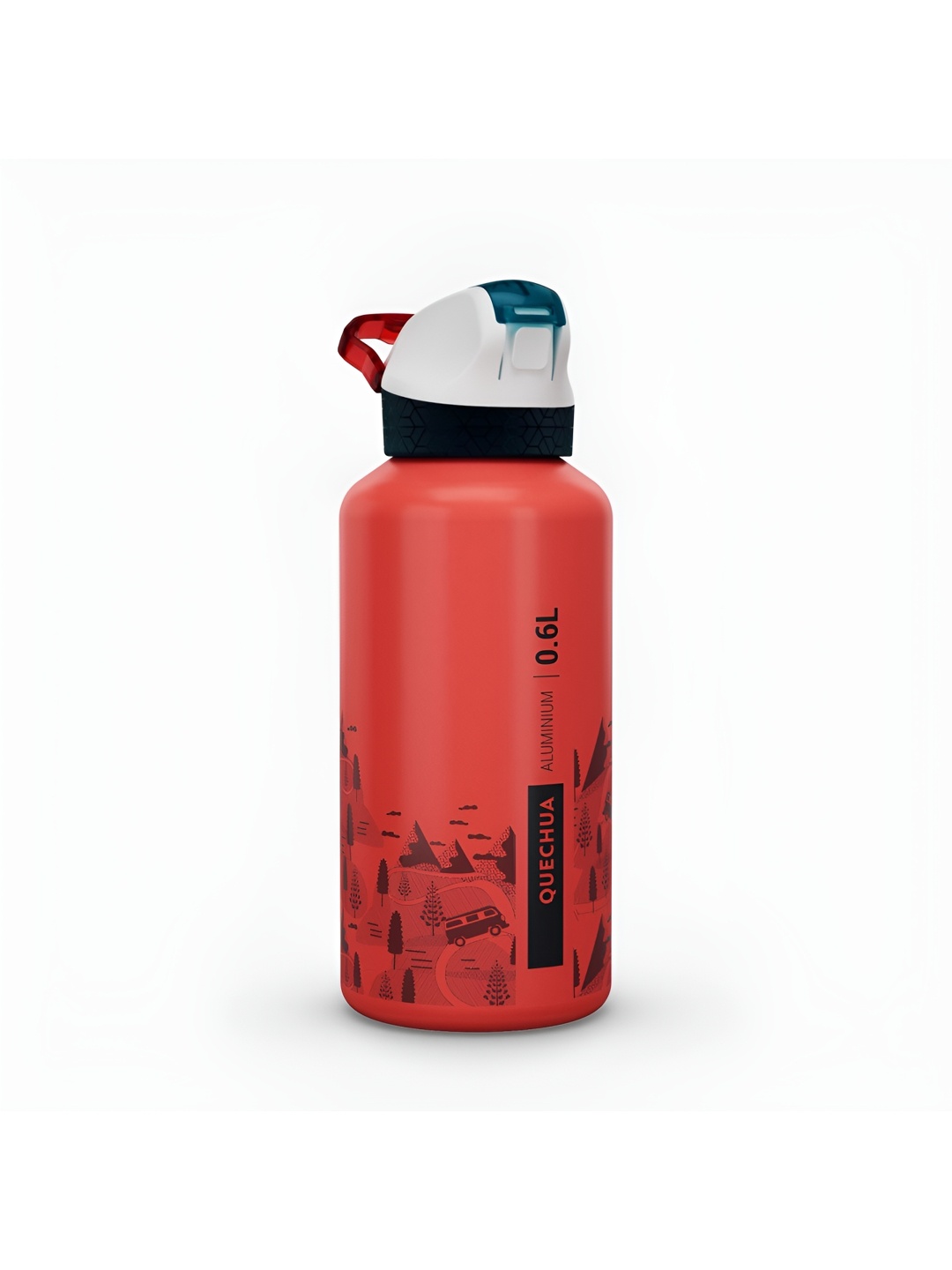 

Quechua By Decathlon Red & Black Printed Water Bottle 600 ml