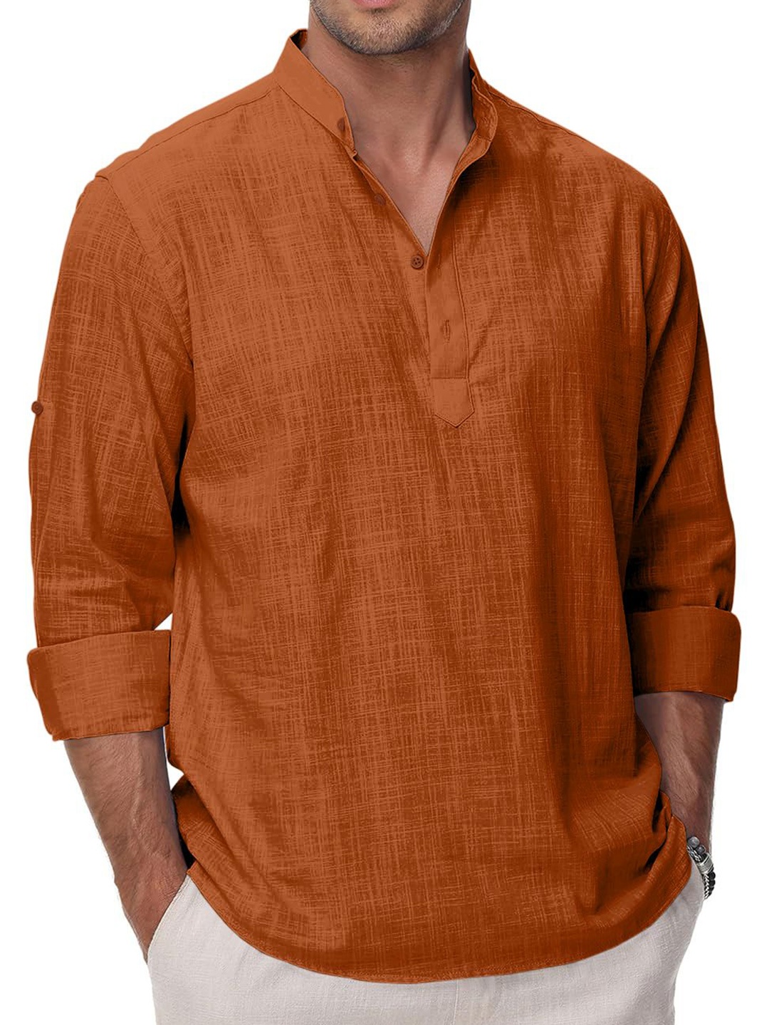 

Zombom Men Kurta, Brown