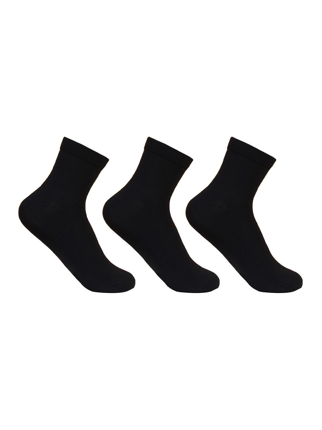 

Bonjour Women Pack Of 3 Ankle-Length Socks, Black