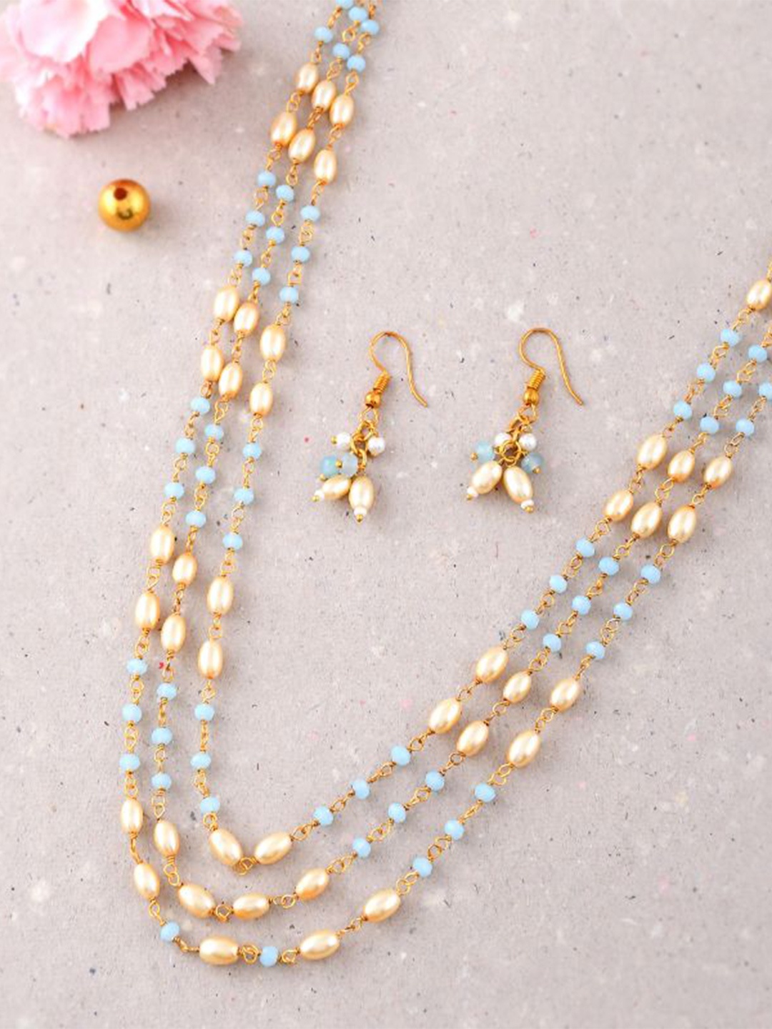 

DASTOOR Layered Beaded Jewellery Set, Gold
