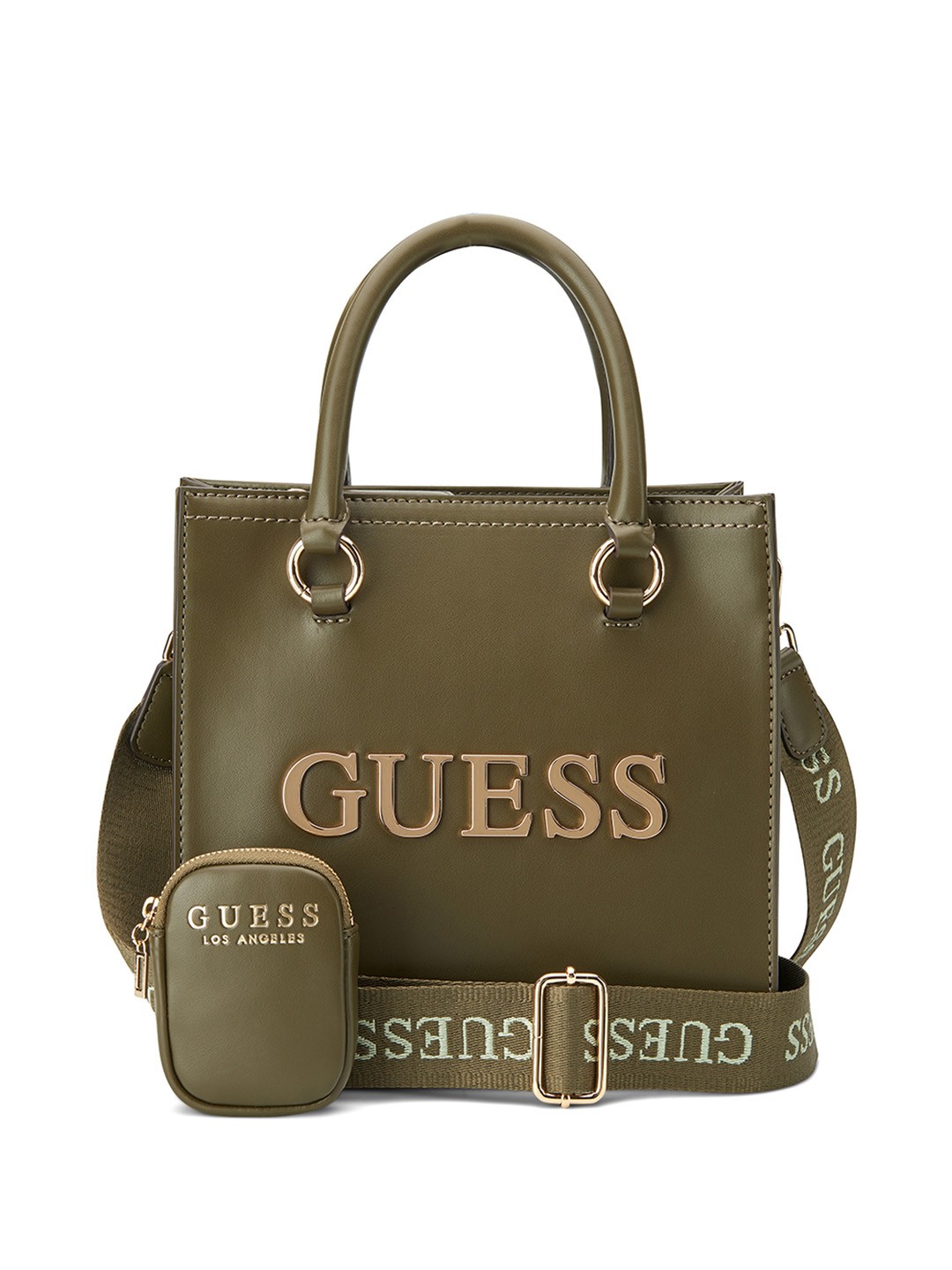 

GUESS PU Structured Tote Bag, Olive