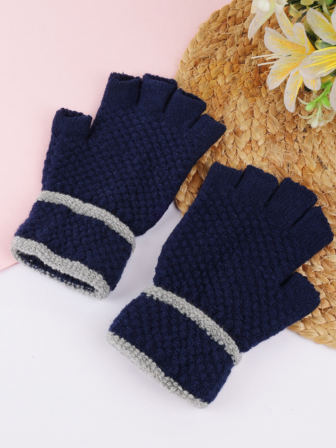 

ELLIS Unisex Patterned Winter Gloves, Blue