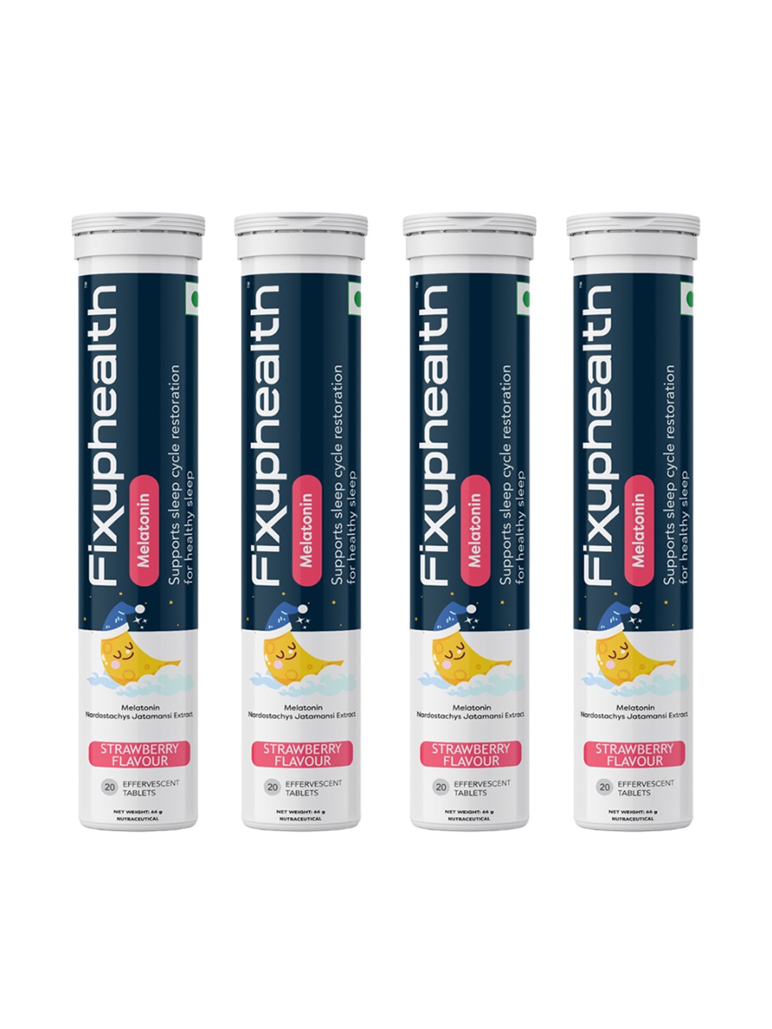 

Fixuphealth Set Of 4 Melatonin Nardostachys Jatamansi Extract Effervescent Tablet- 20 Tab, Grey