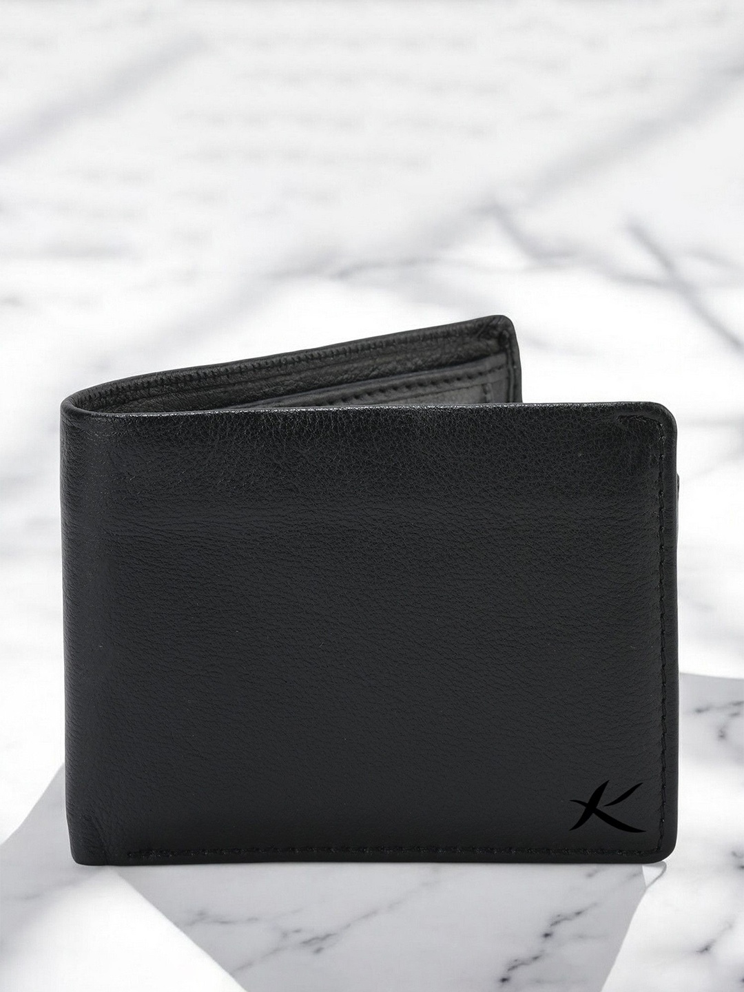 

Kastner Men Textured Leather Two Fold Wallet, Black