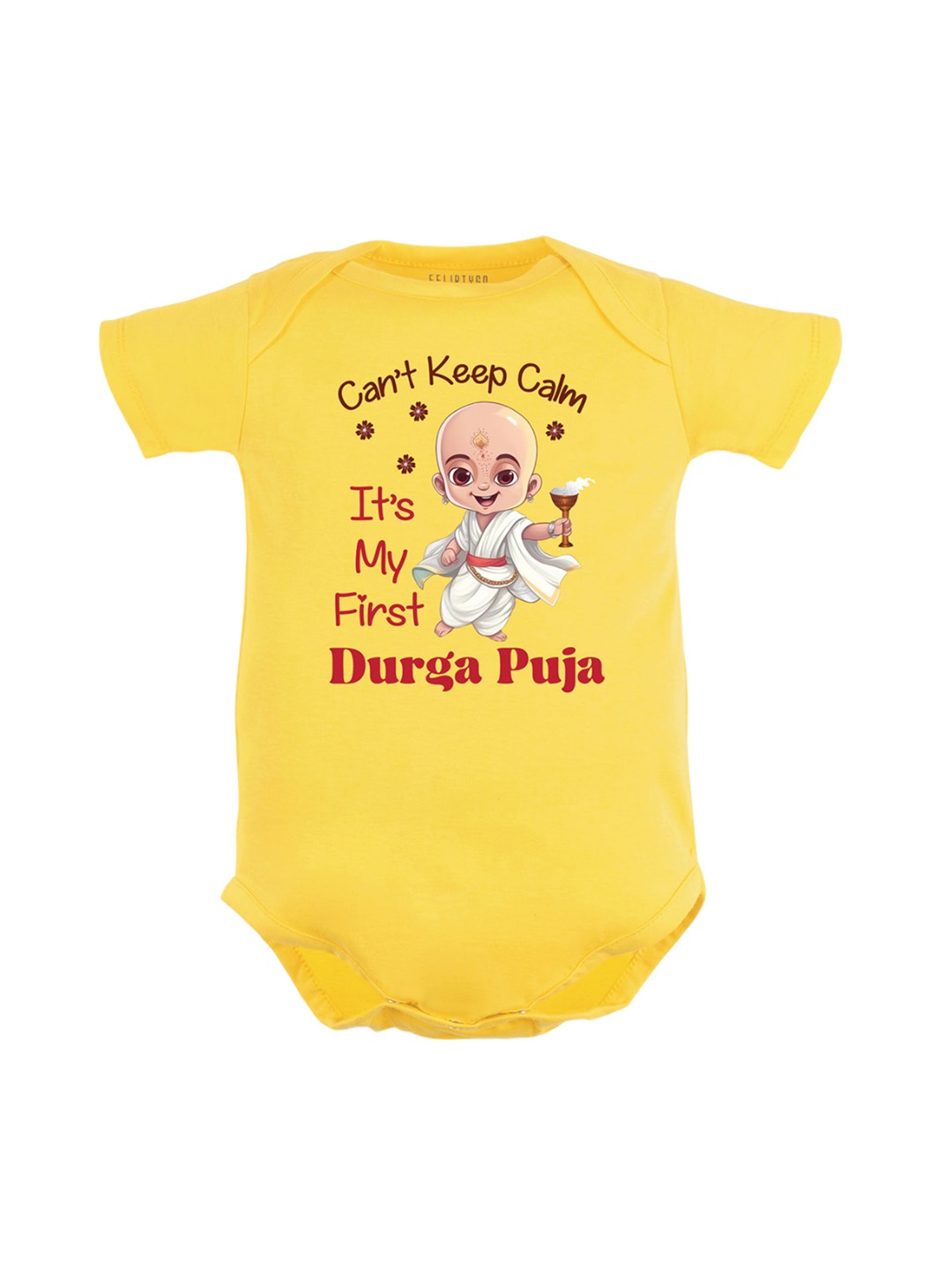 

FFLIRTYGO Infants Printed Pure Cotton Bodysuit, Yellow