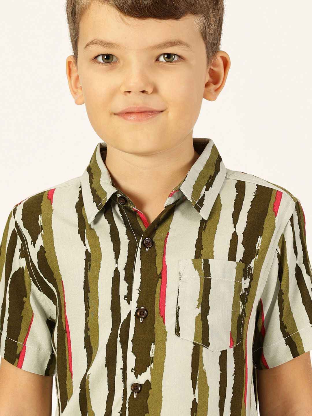

Killer Boys Premium Spread Collar Abstract Printed Cotton Casual Shirt, Green