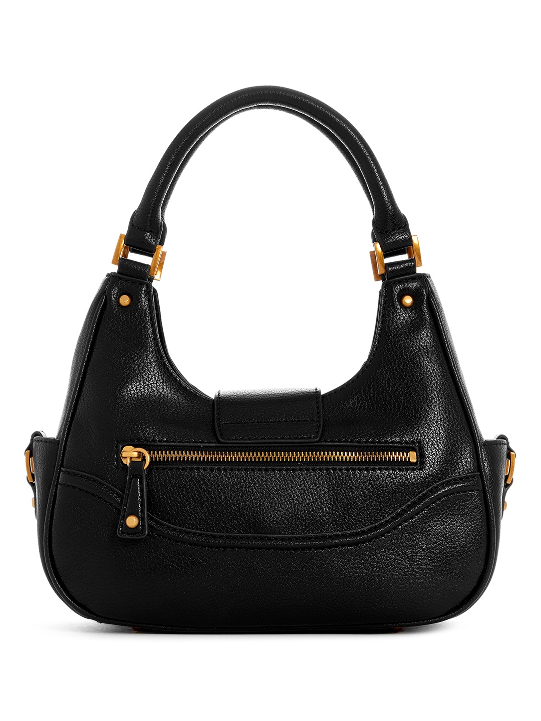 

GUESS Women Textured PU Structured Satchel Bag, Black