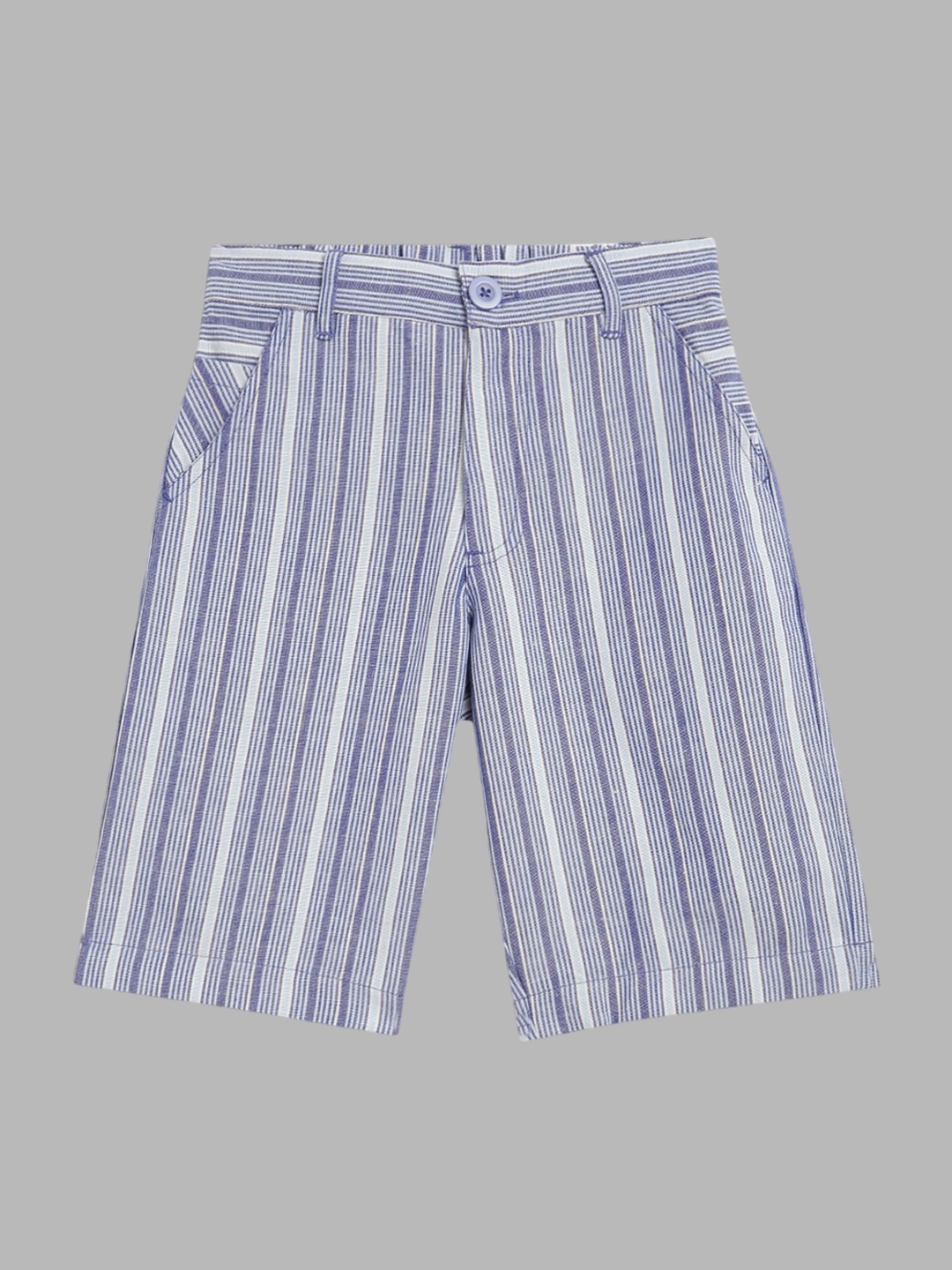 

Blue Giraffe Boys Pure Cotton Mid-Rise Striped Shorts