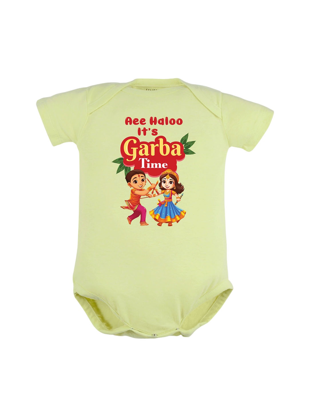 

FFLIRTYGO Infants Printed Pure Cotton Bodysuit, Green