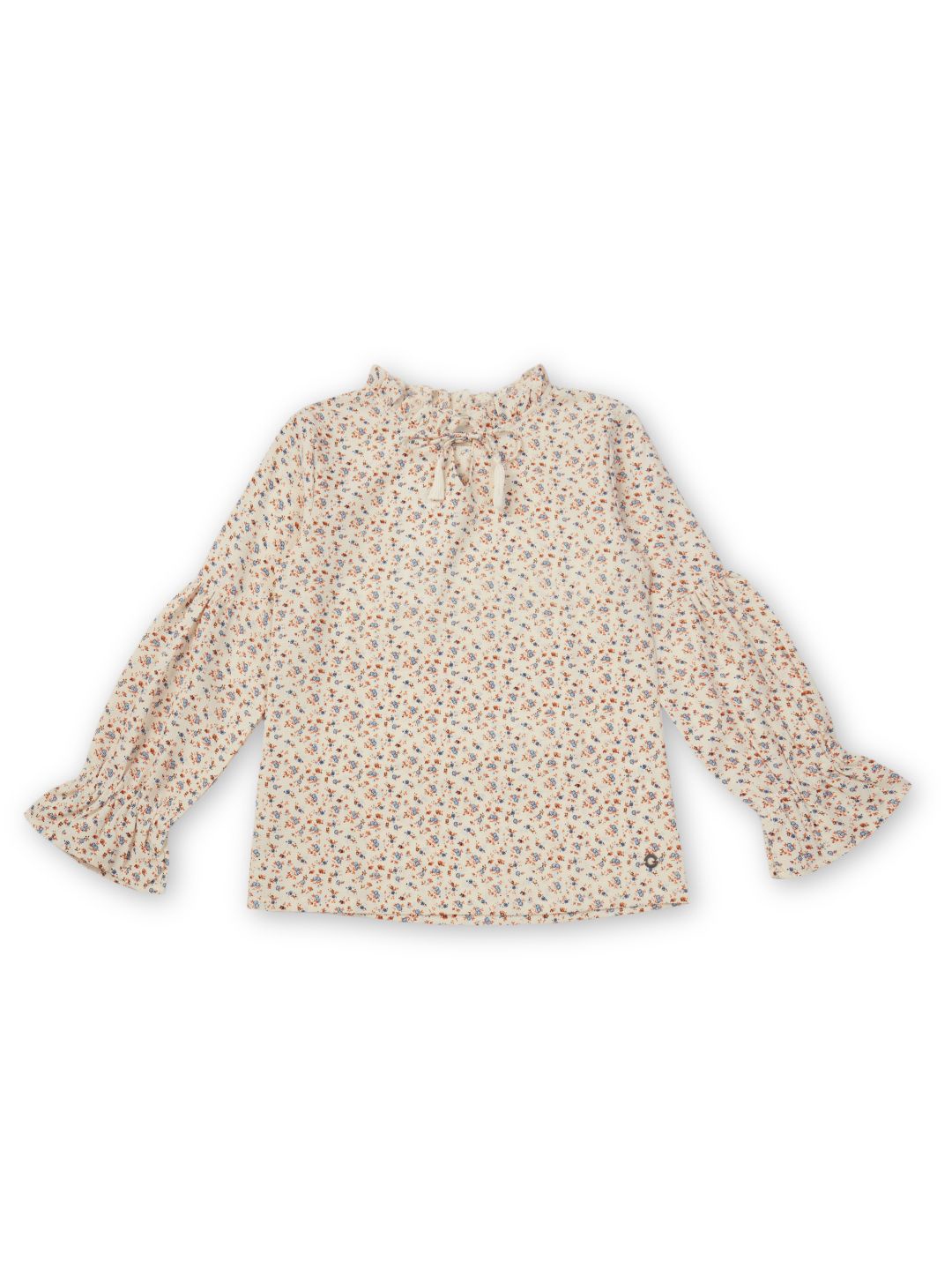 

Gini and Jony Girls Floral Printed Tie-Up Neck Cotton Top, Cream