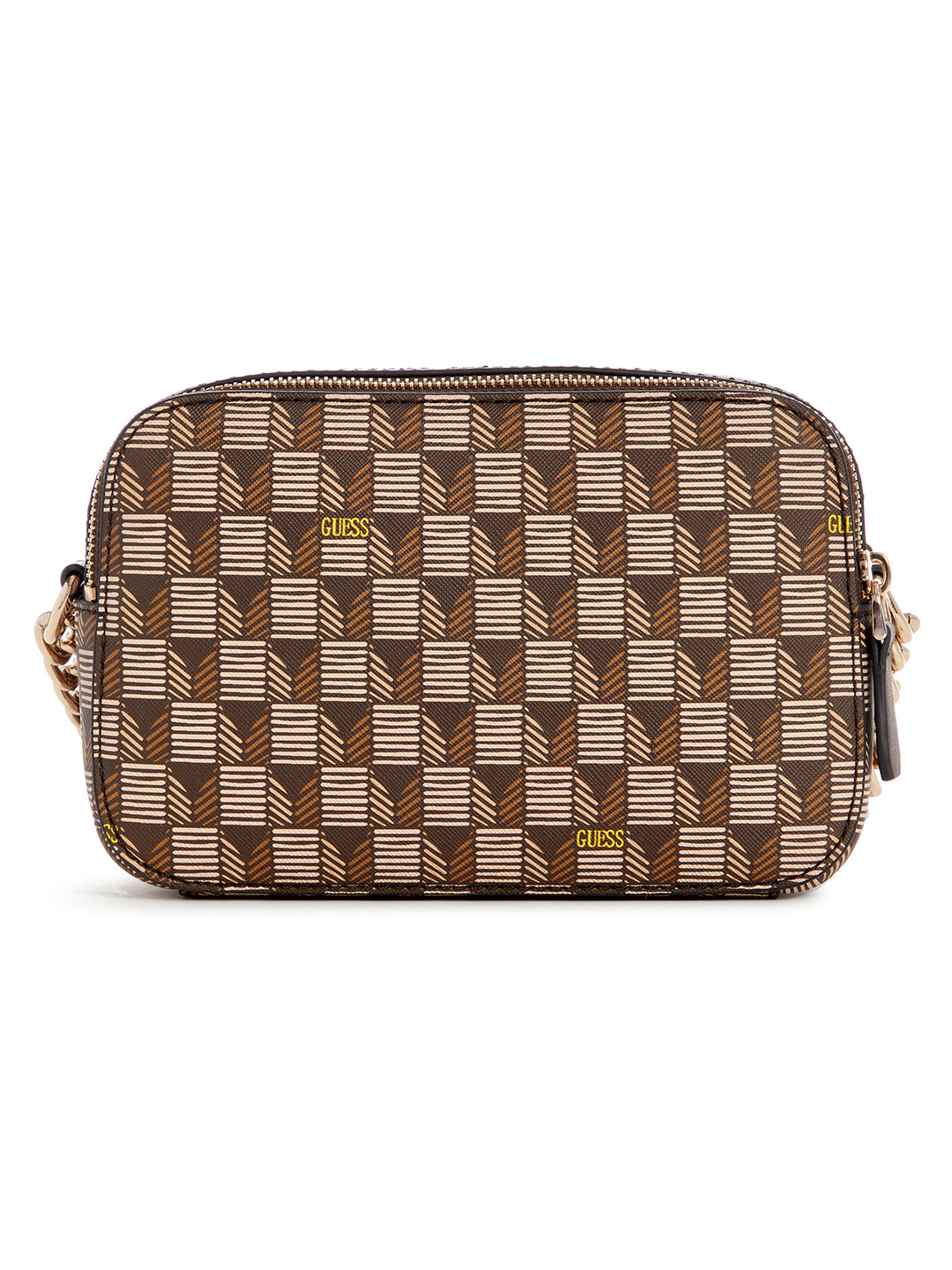 

GUESS Women Geometric Printed PU Shoulder Bag, Brown