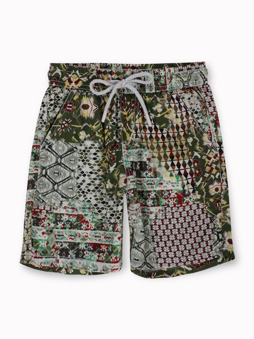 

Gini and Jony Boys Tribal Printed Bermuda Shorts, Olive