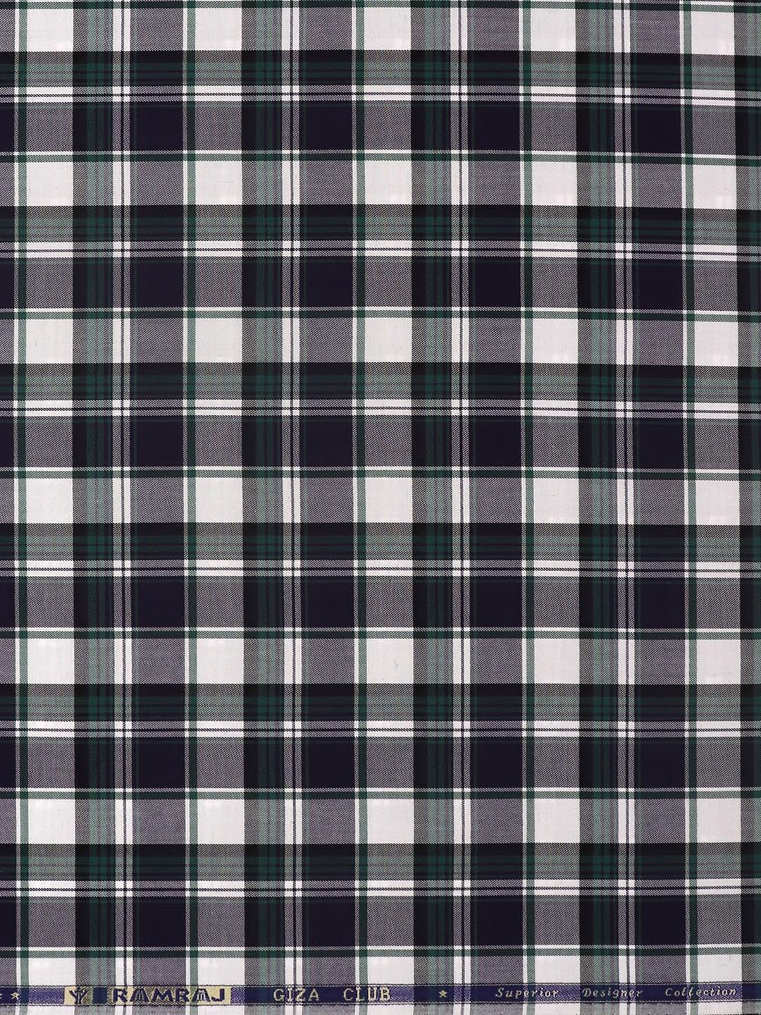 

Ramraj Checked Shirt Clothing Fabric, Navy blue