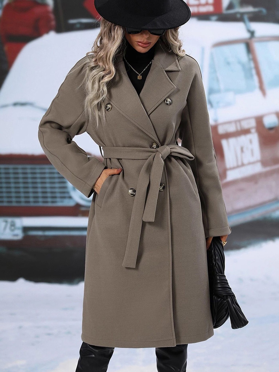 

StyleCast x Revolte Women Single-Breasted Overcoat, Grey