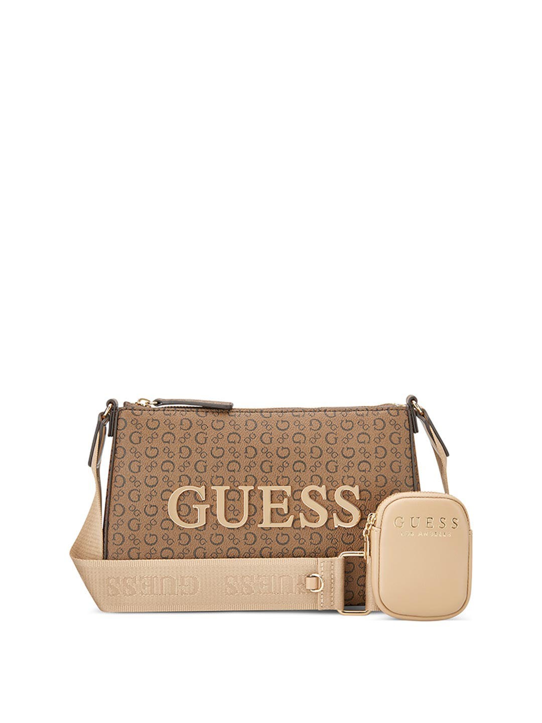 

GUESS Women Printed Shoulder Bag, Brown