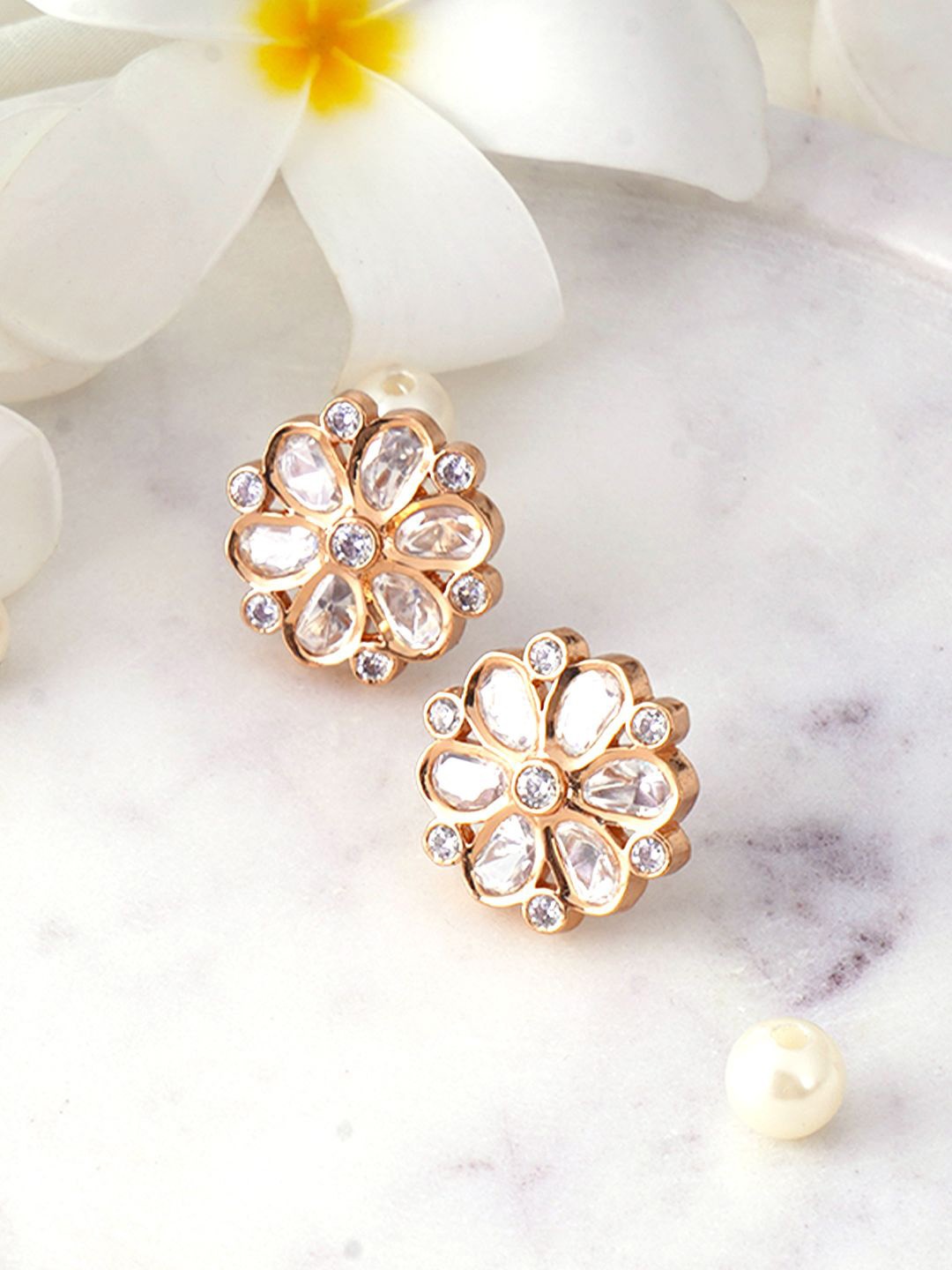 

Adwitiya Collection Gold Plated Kundan Classic Studs