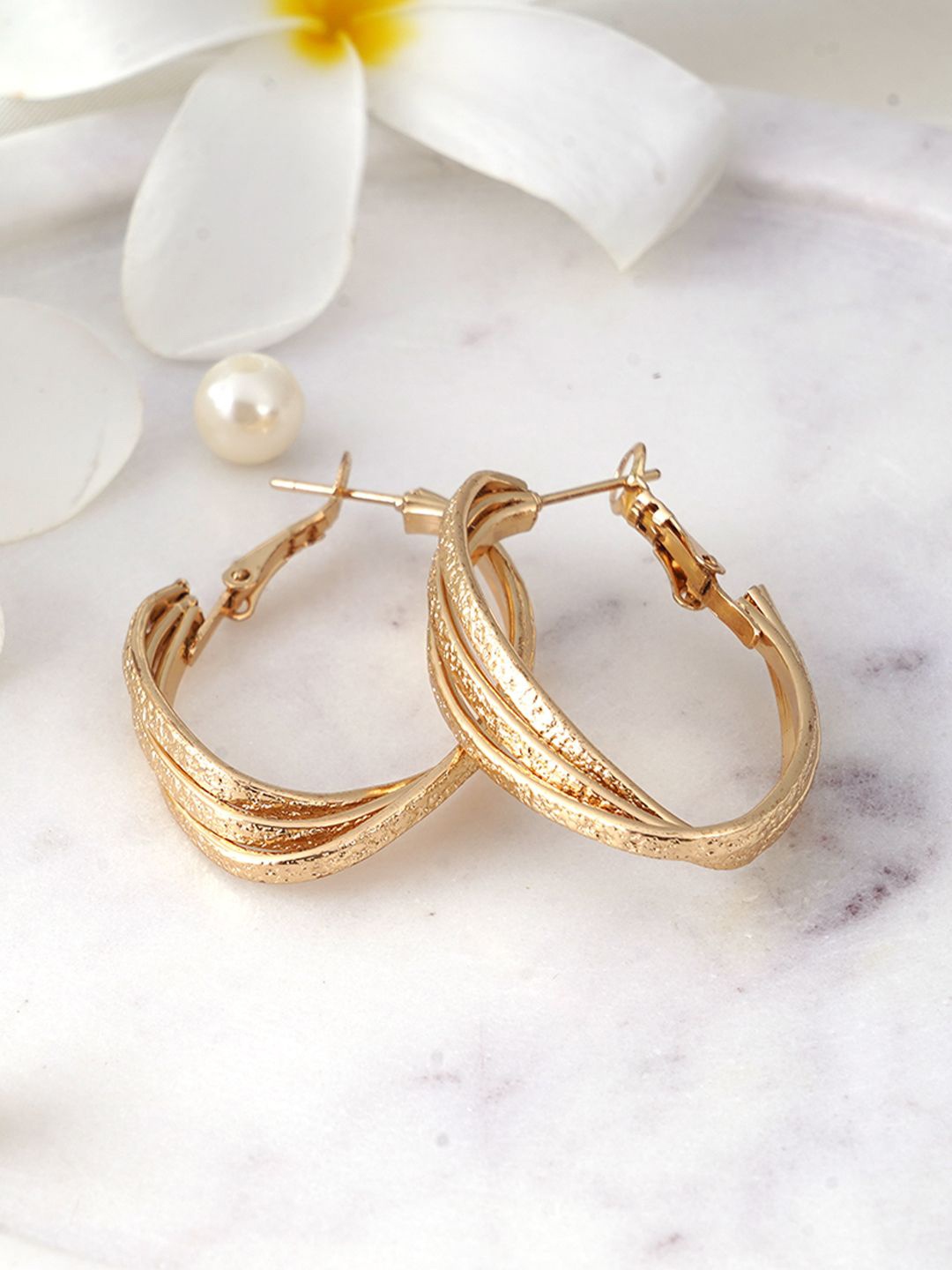 

Adwitiya Collection Gold Plated Classic Hoop Earrings