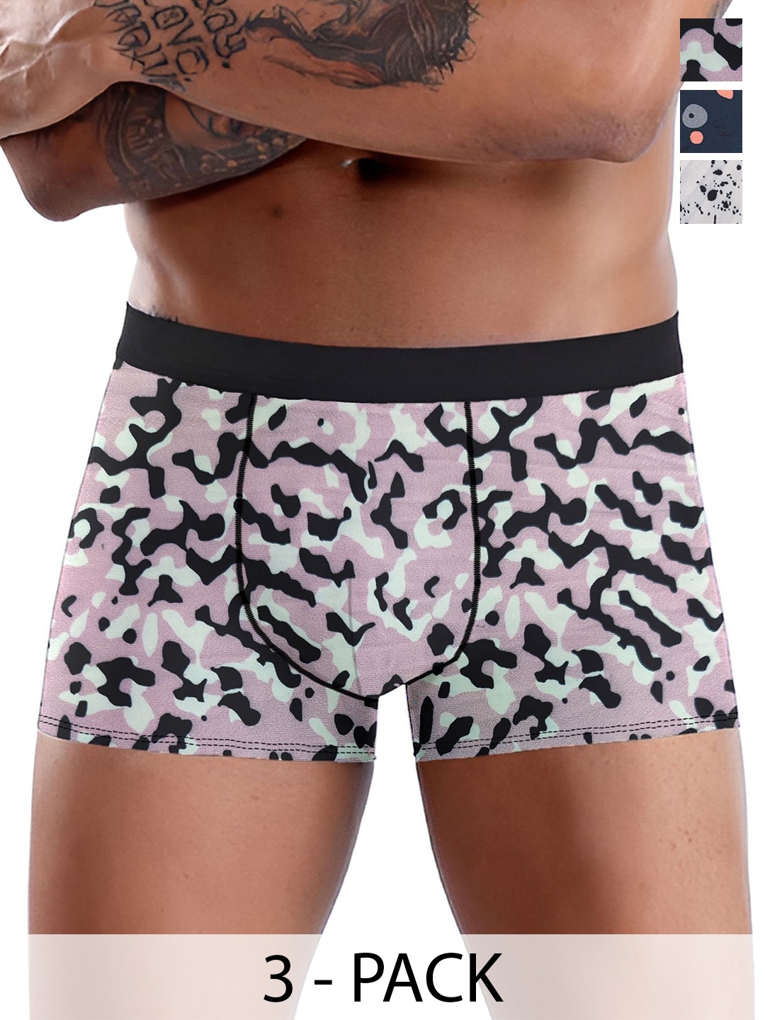 

DISPENSER Pack Of 3 Men Printed Short Trunks V5-C15-C16-C17-L, Lavender