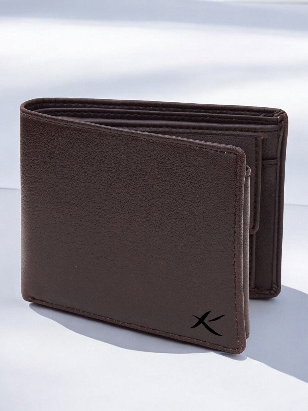 

Kastner Men Textured Cut Work Leather Two Fold Wallet, Brown