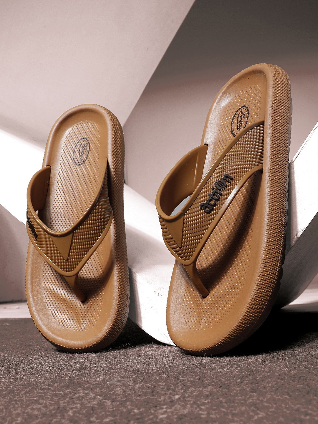 

Action Plus Men Rubber Thong Flip-Flops, Tan