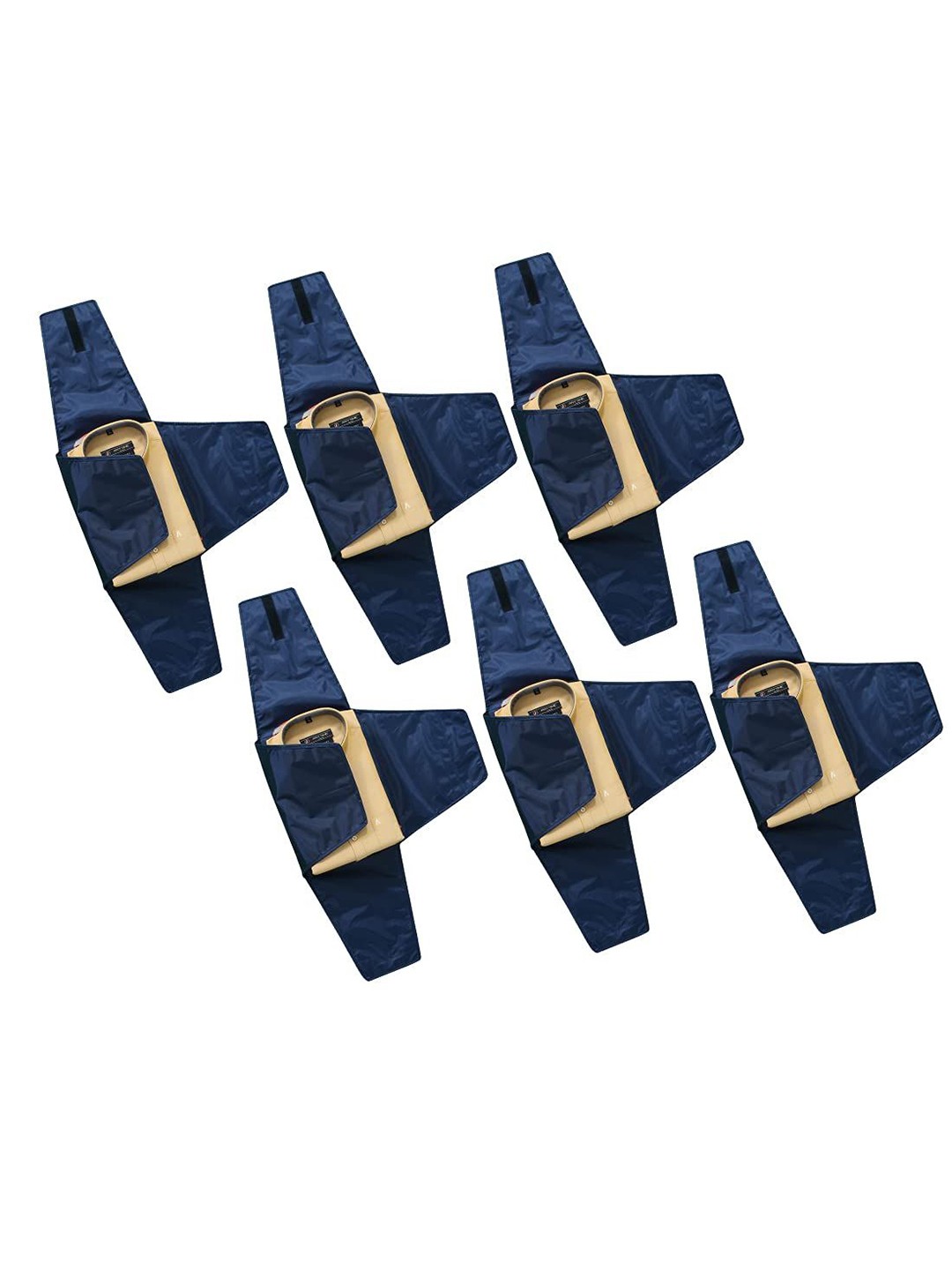 

prettykrafts Navy Blue 6 Pieces Reusable Shirt Cover Organisers