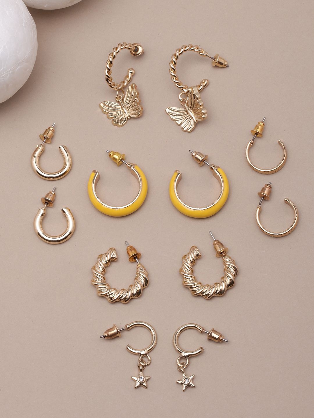 

KPOP Circular Drop Earrings, Gold