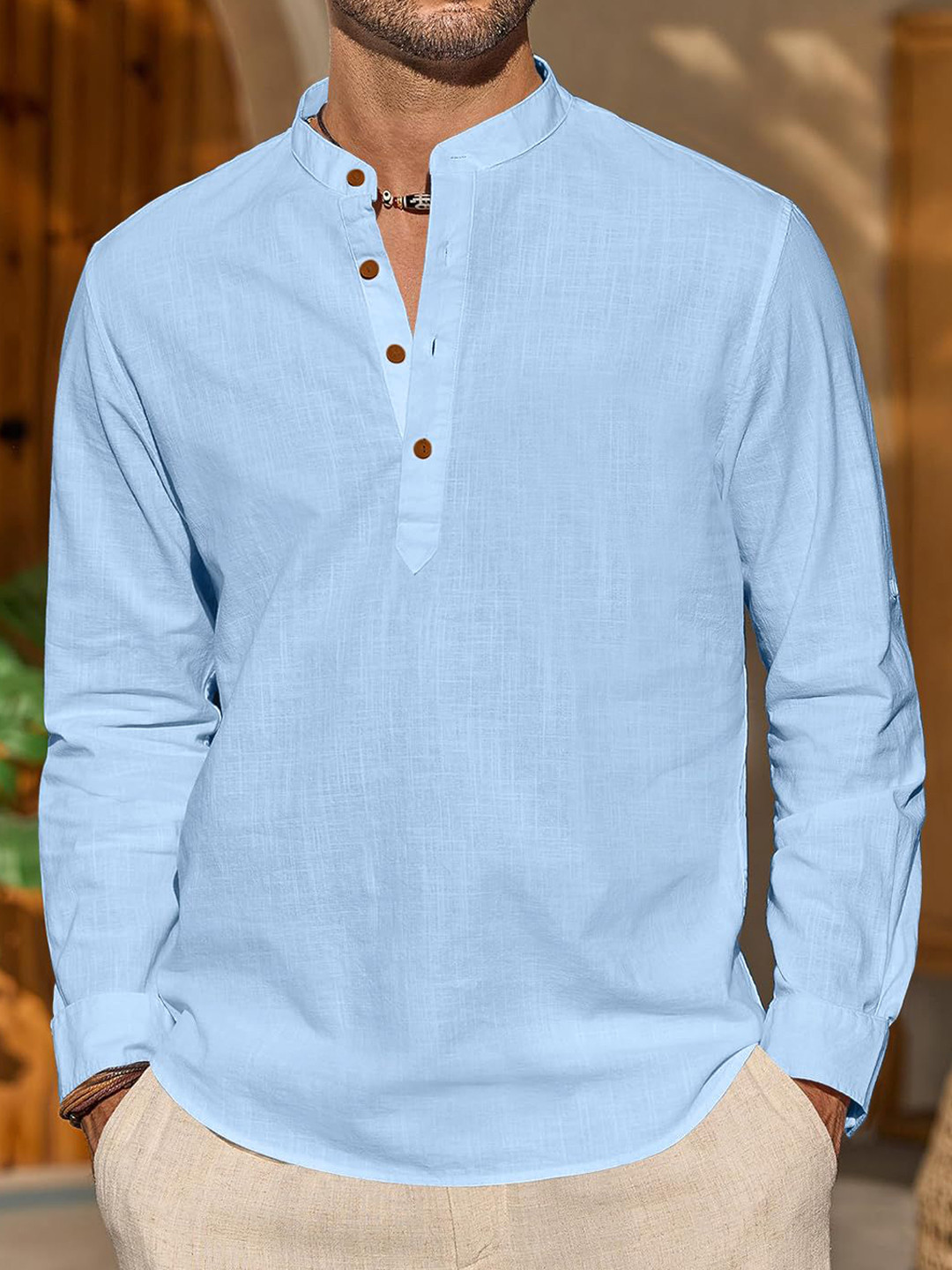 

Zombom Men Kurta, Turquoise blue
