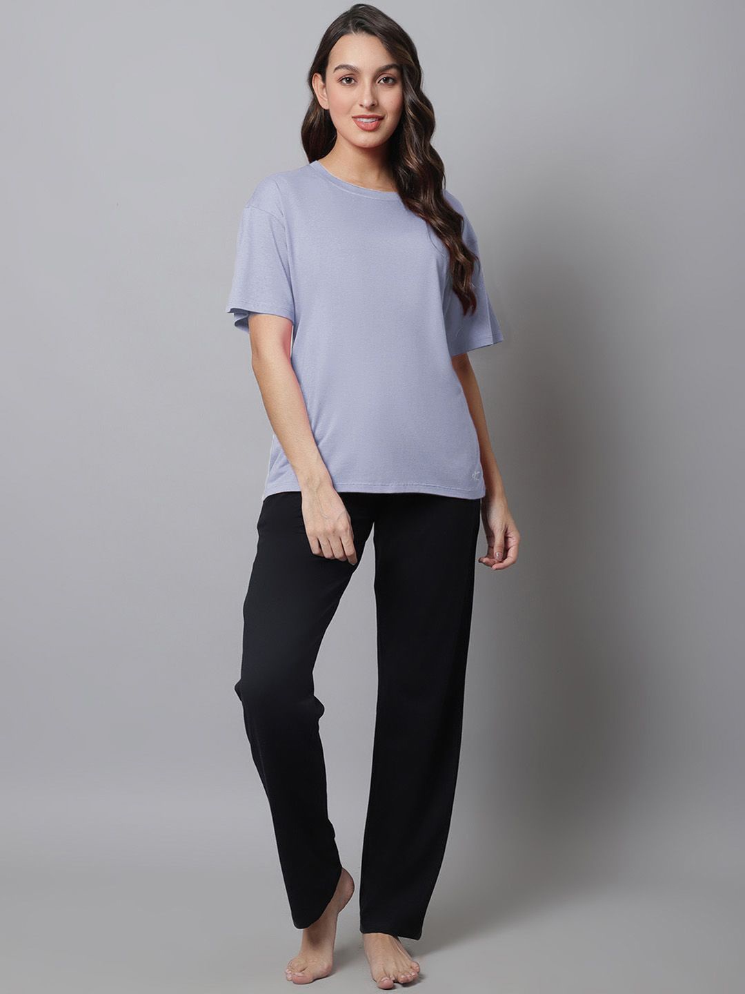 

Kanvin Women Short Sleeves Night suit, Violet