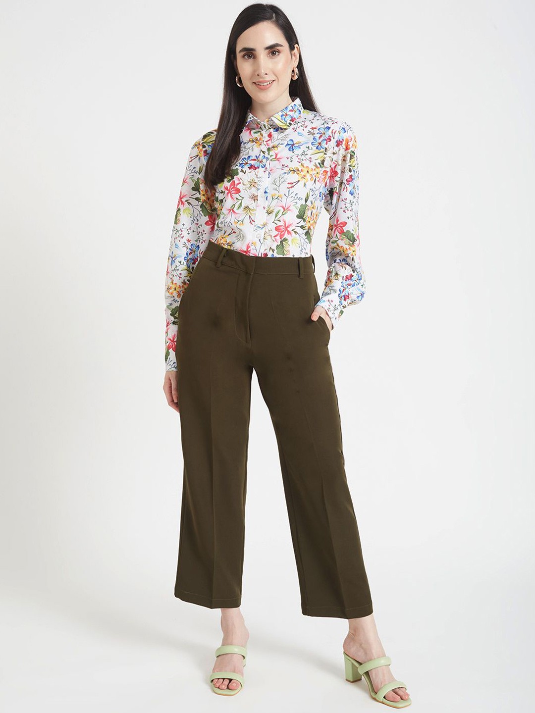 

AMSWAN Women Classic Floral Opaque Printed Casual Shirt, Multi