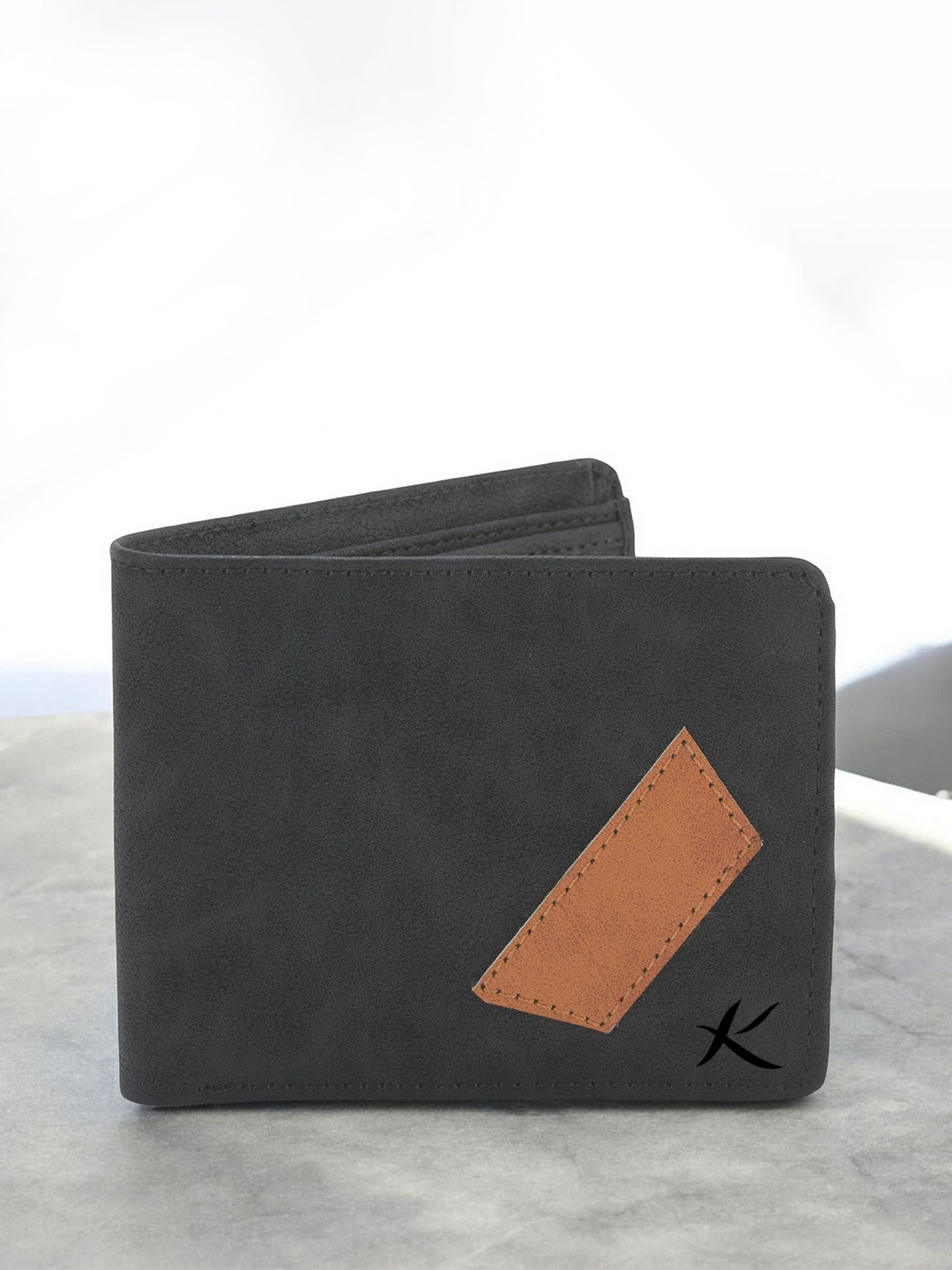 

Kastner Men Textured Cut Work PU Two Fold Wallet, Grey