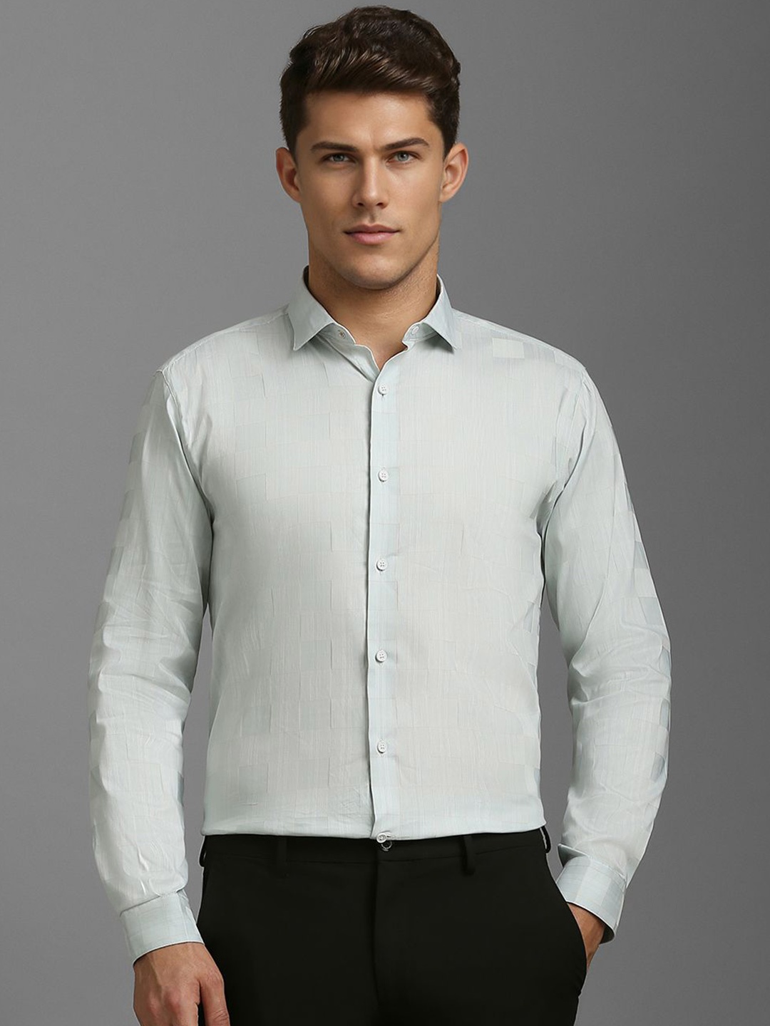 

Louis Philippe Sport Men Super Slim Fit Checked Casual Shirt, Green