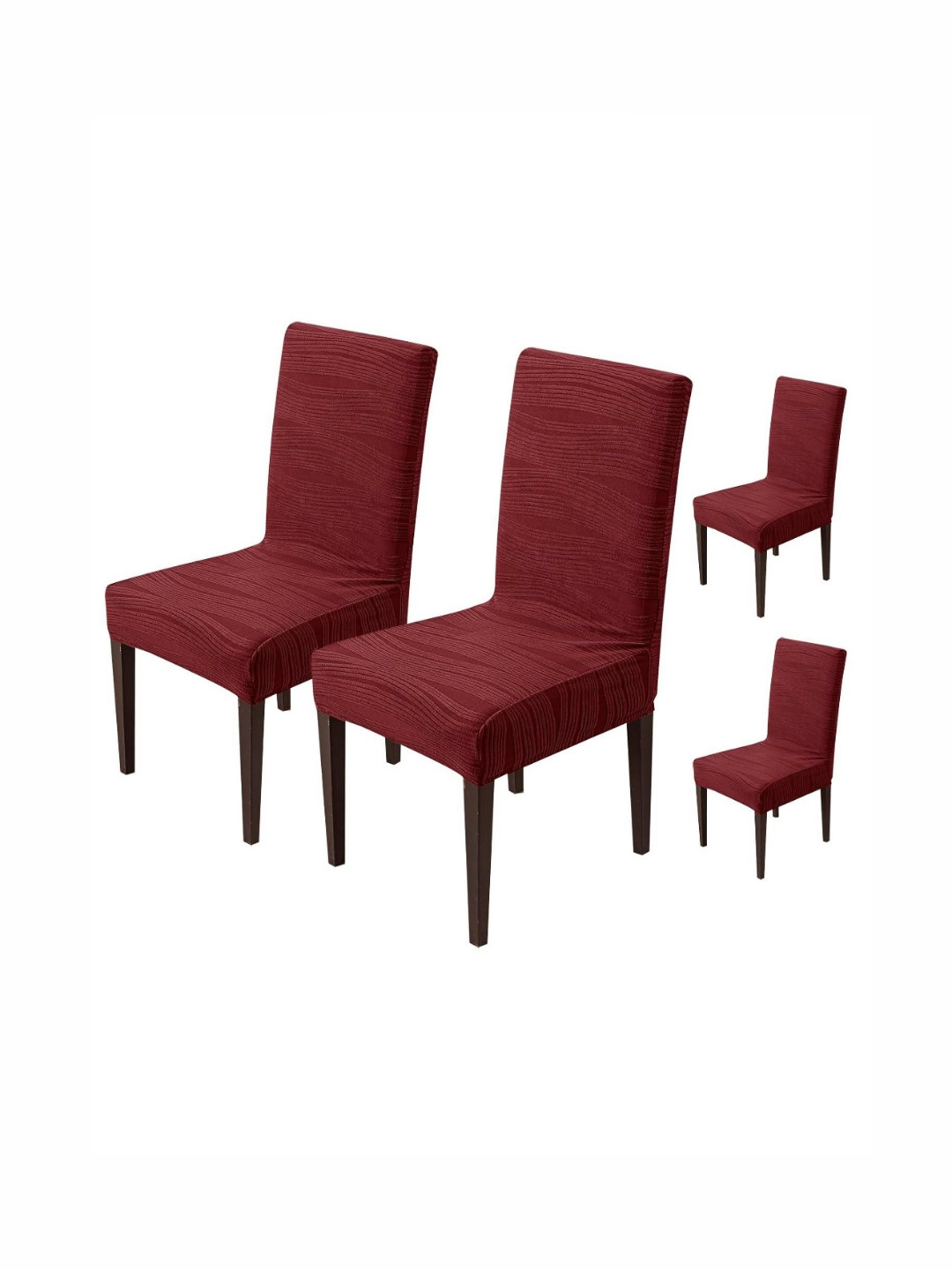 

HOUSE OF QUIRK Maroon 4 Pieces Textured Chair Covers