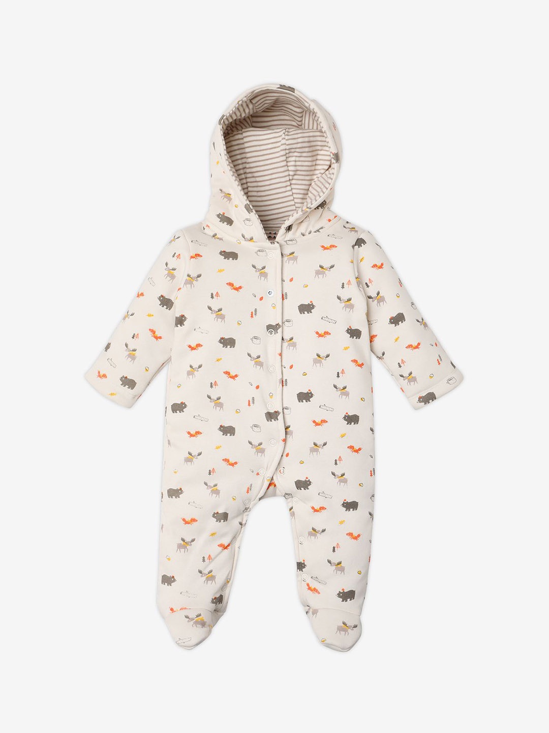 

Ed-a-Mamma Infants Animal-Printed Organic Cotton Rompers, White