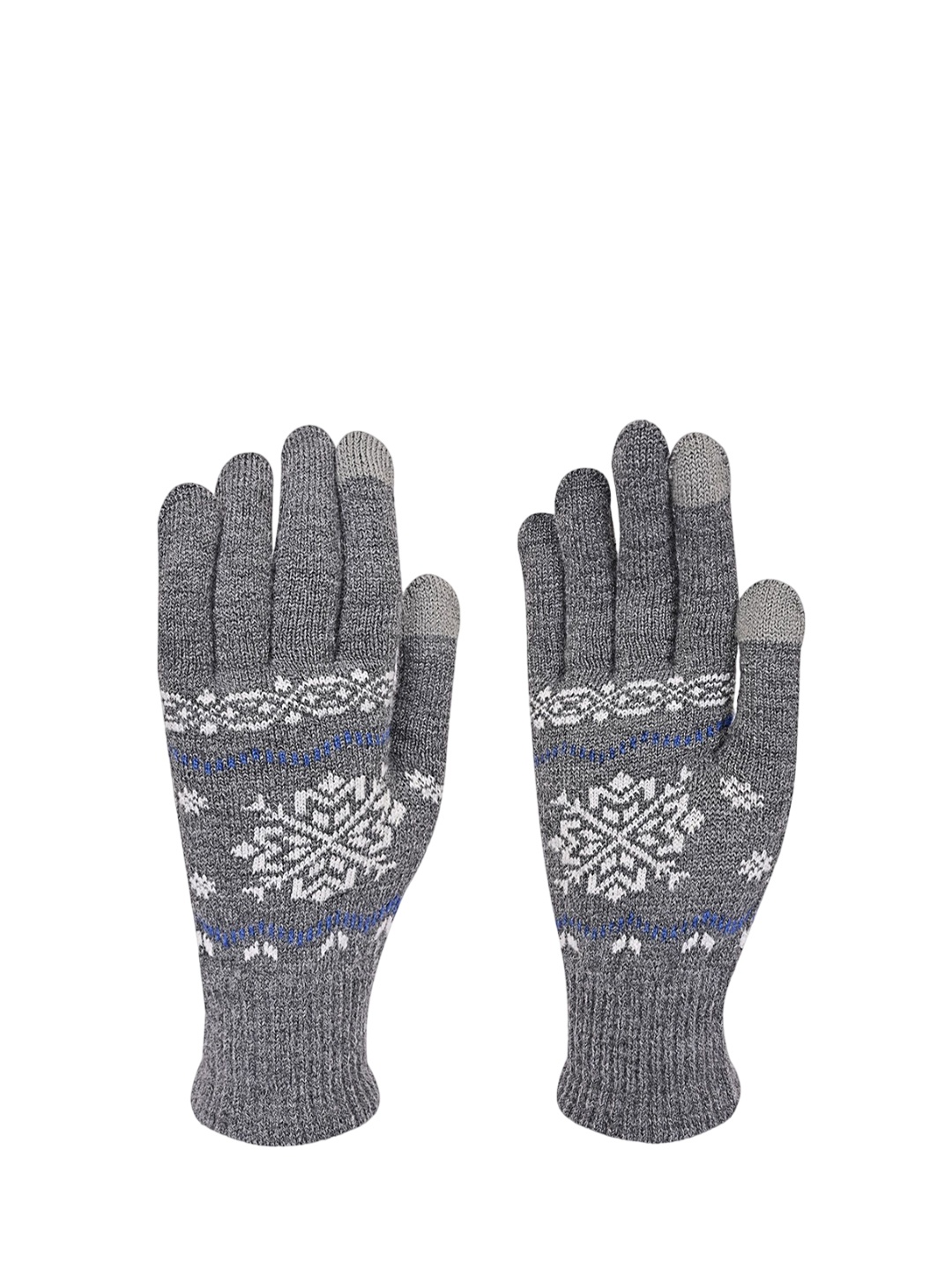 

LOOM LEGACY Women Patterned Acrylic Winter Gloves, Grey