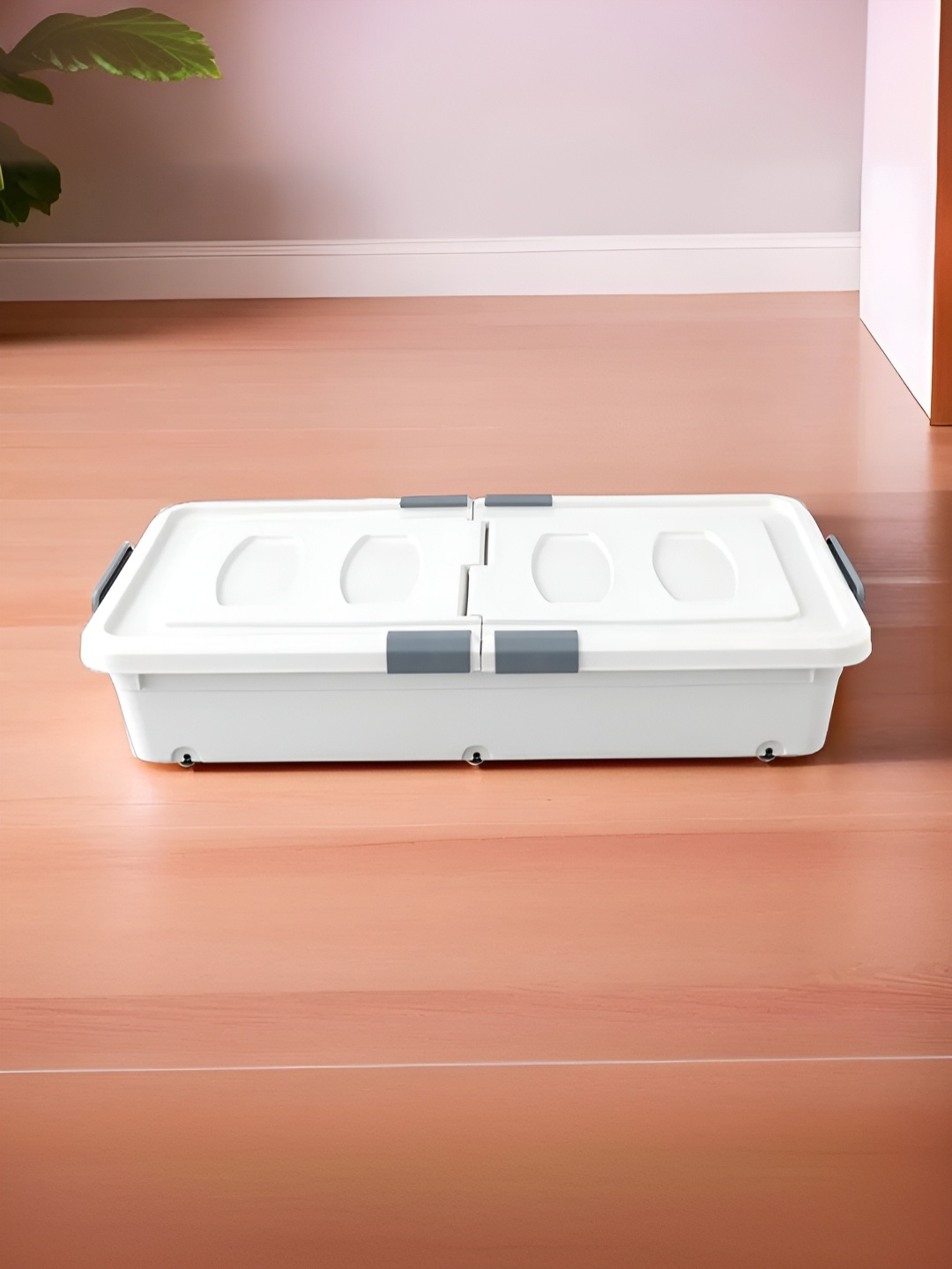 

The Better Home White & Grey Organisers Storage Box With Lid & Wheels 47L
