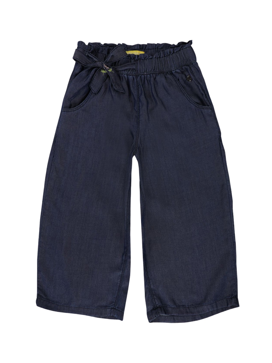 

Gini and Jony Girls Solid Cotton Original Flared Culottes Trousers, Blue