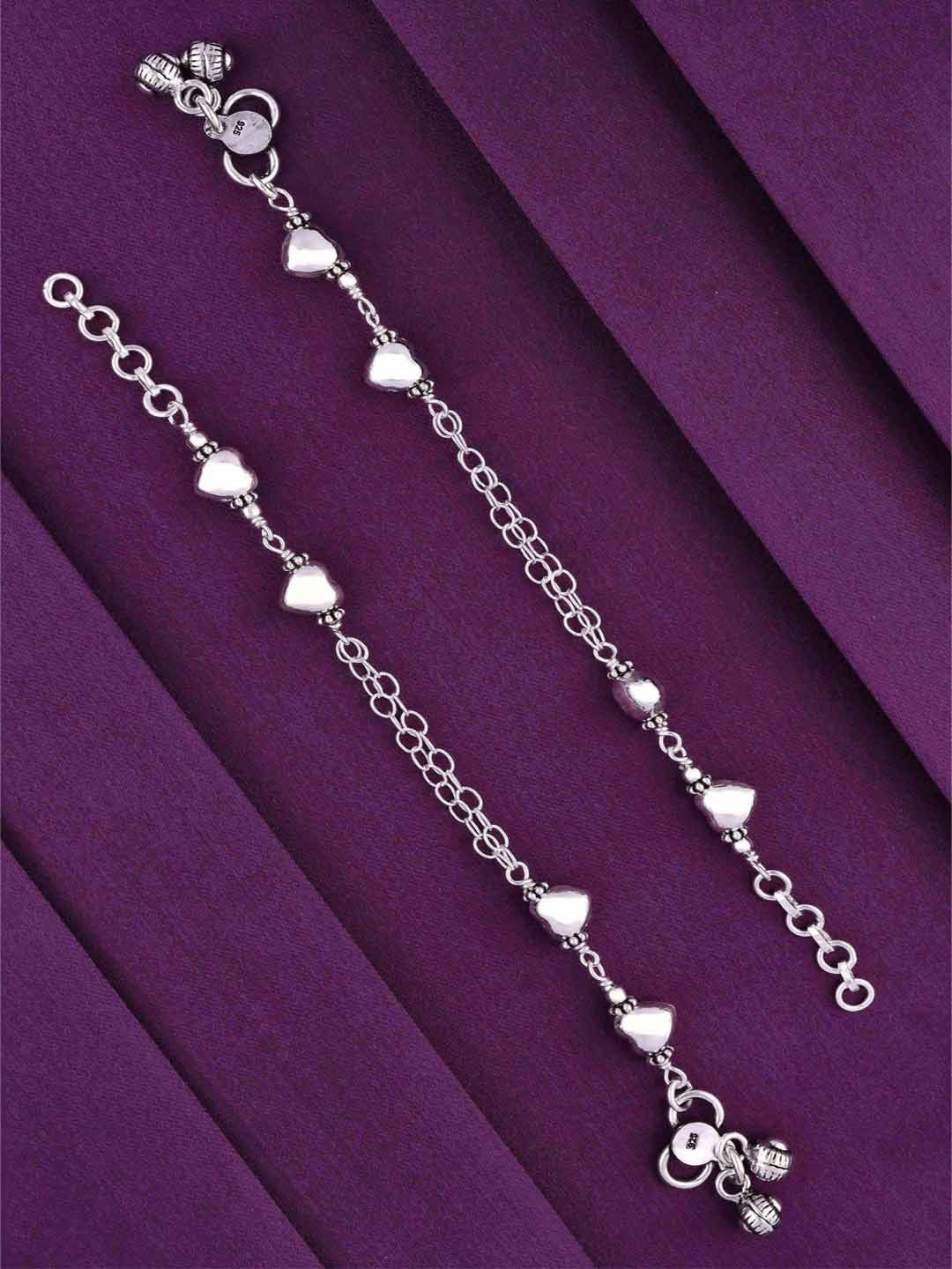 

KAI JEWEL Girls 925 Sterling Silver Rhodium-Plated Anklets