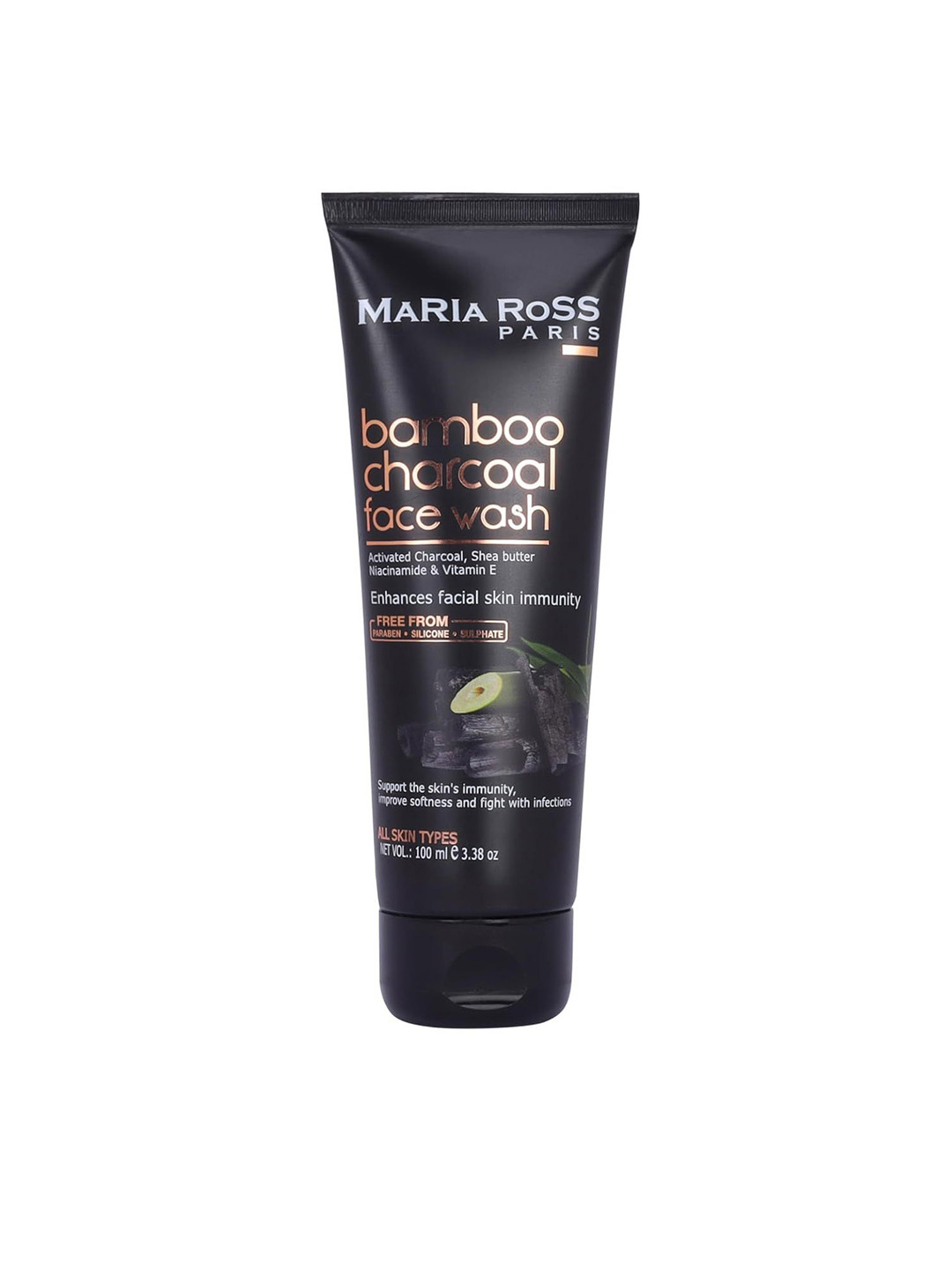 

MARIA ROSS PARIS Bamboo Charcoal Face Wash For Deep Cleanse - 100 ml, White