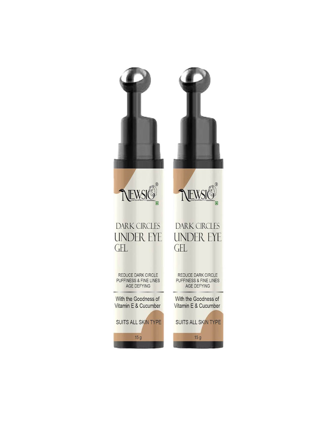 

Newsio Set Of 2 Under Eye Gel With Vitamin E & Cucumber - 15 g Each, Transparent