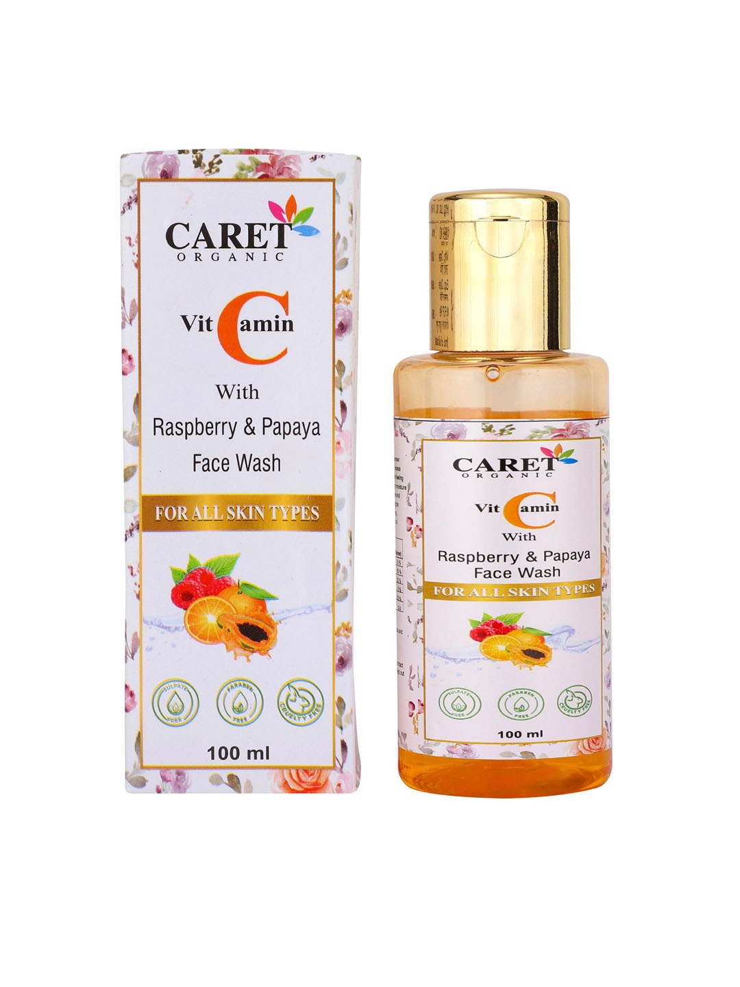 

CARET ORGANIC Total Moisture Body Lotion & Vitamin C With Raspberry Papaya Face Wash, White