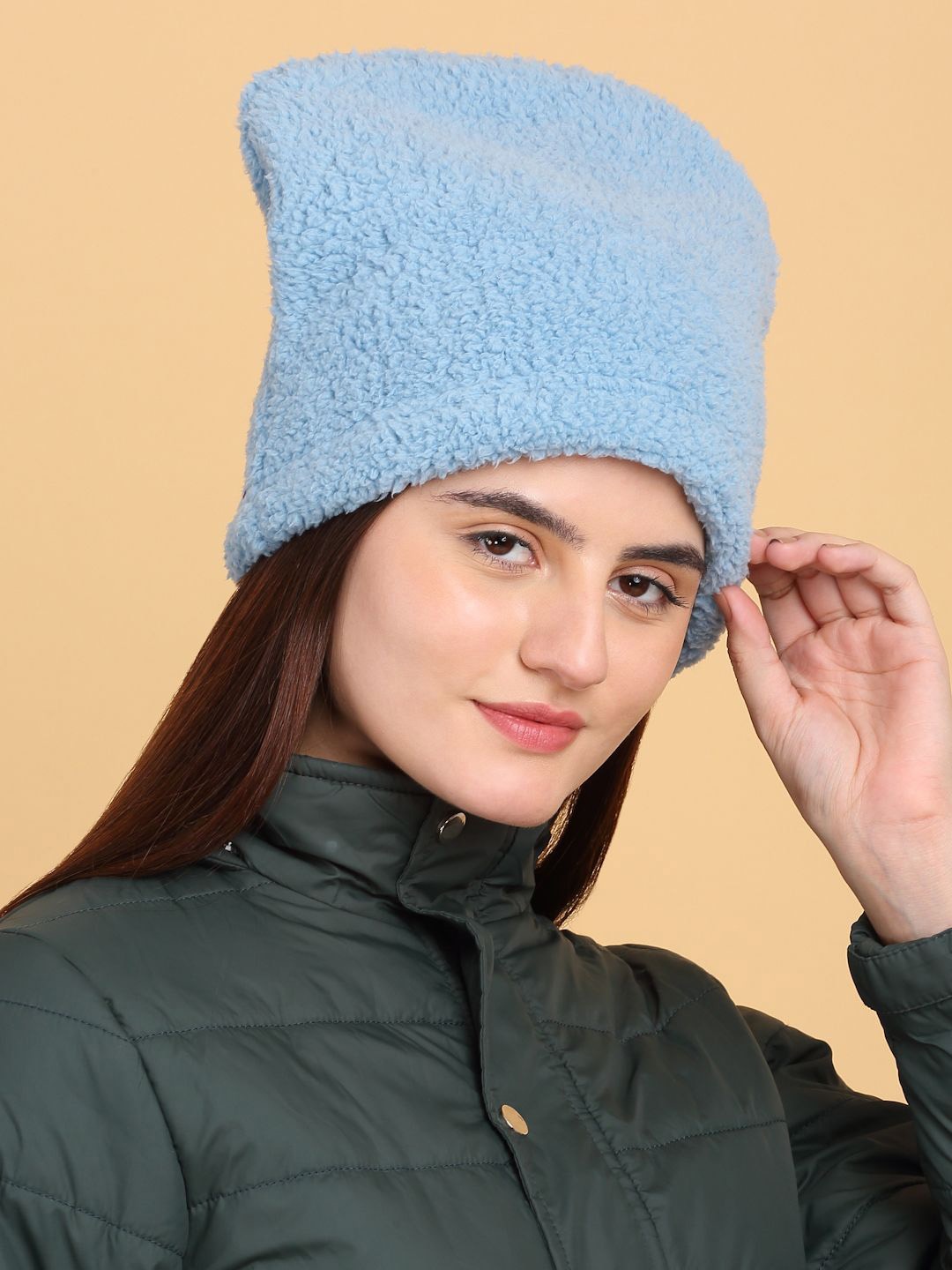 

KLOTTHE Women Woollen Beanie Caps, Blue