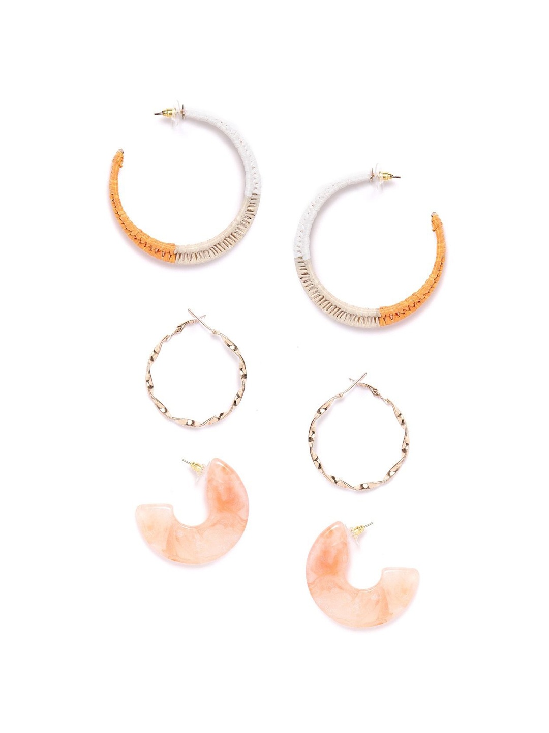 

KPOP Set of 3 Gold-Plated Contemporary Drop Earrings