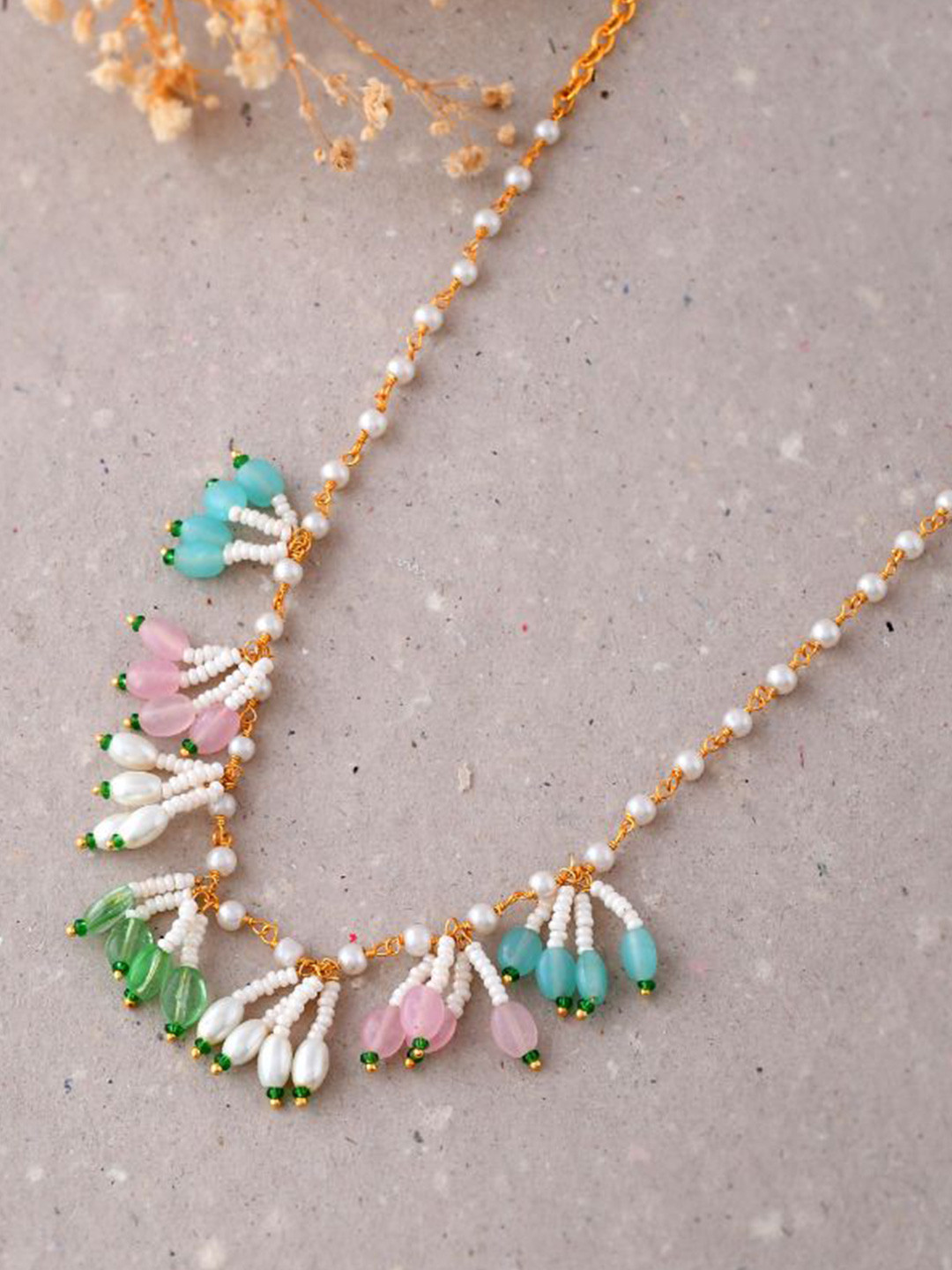 

DASTOOR Gold-Plated Beaded Necklace