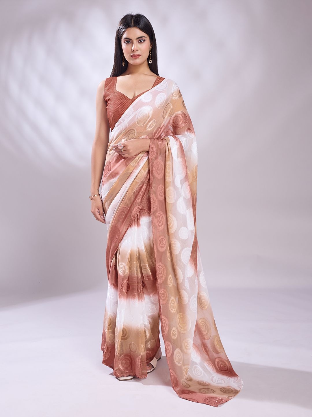 

Rekha Maniyar Woven Design Ready to Wear Banarasi Saree, Rust
