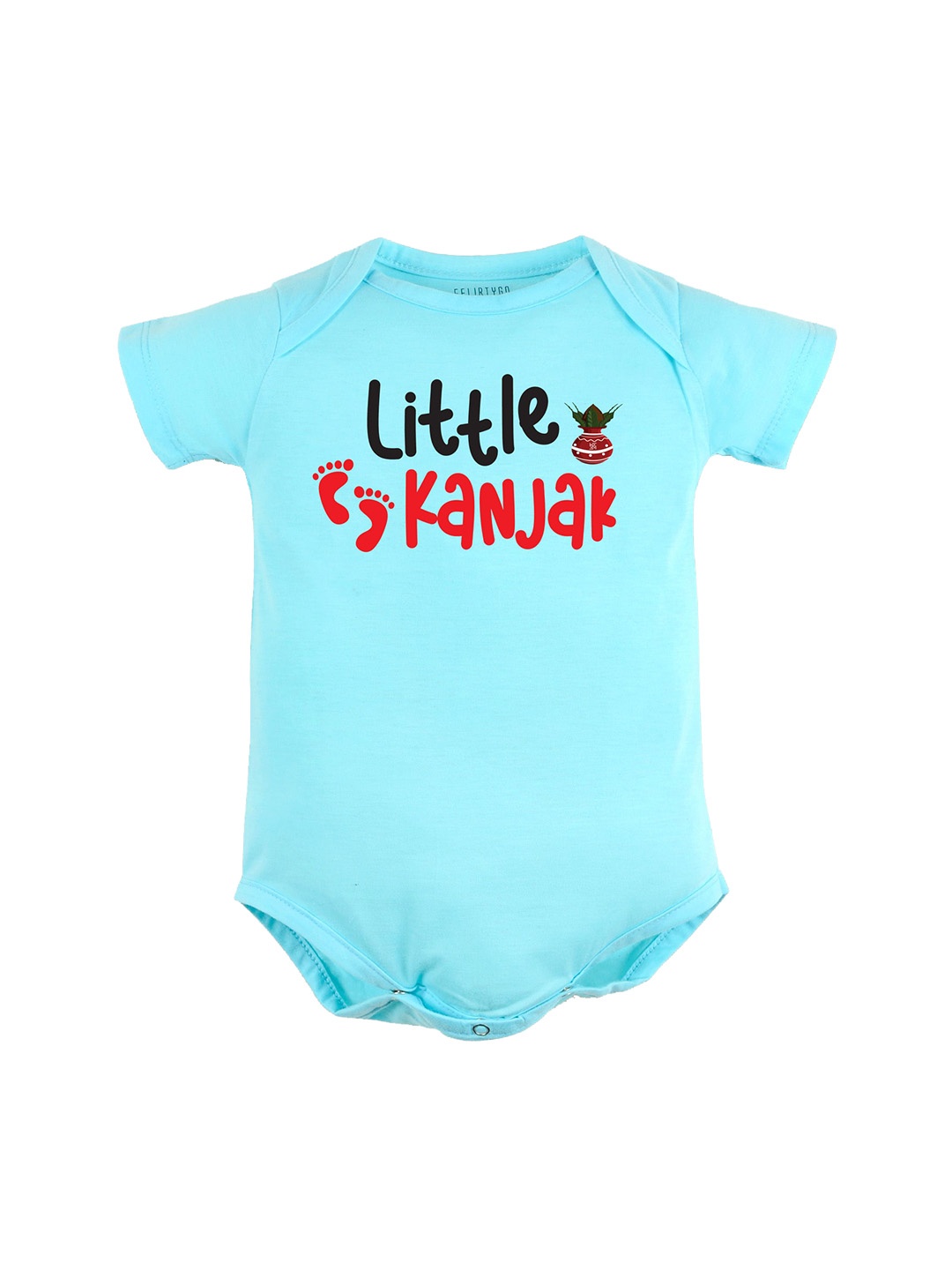 

FFLIRTYGO Infants Printed Pure Cotton Bodysuit, Turquoise blue