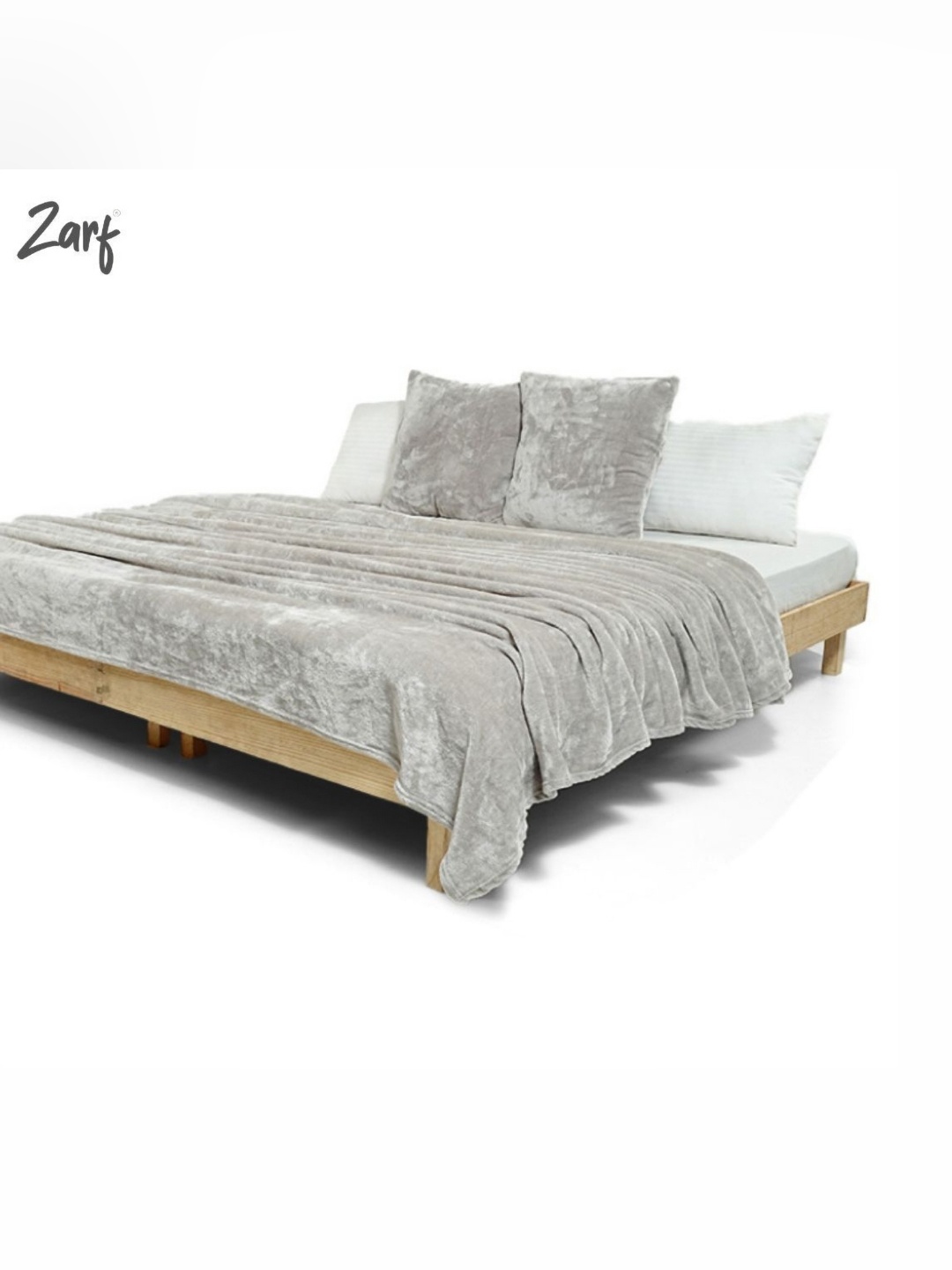 

Zarf Grey AC Room 300 GSM Double Bed Blanket With Two Cushion Covers