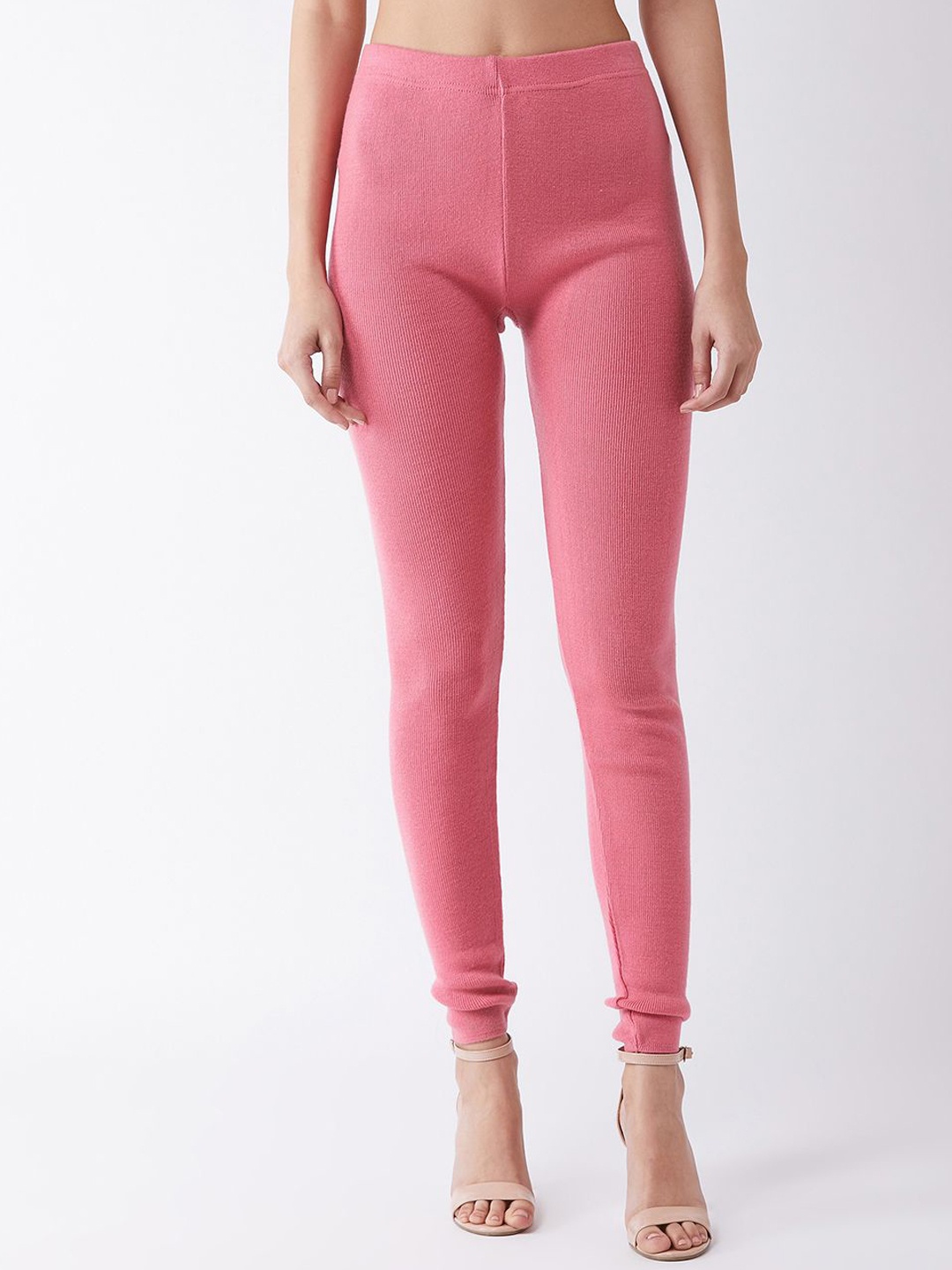 

RVK Women Slim Fit Churidar Length Leggings, Pink