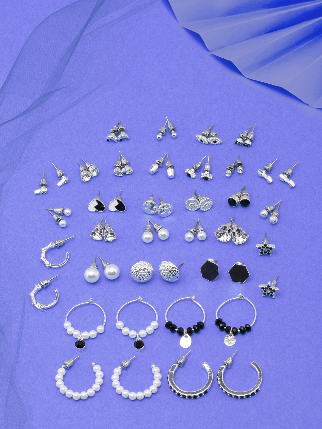 

KPOP Contemporary Drop Earrings, Silver