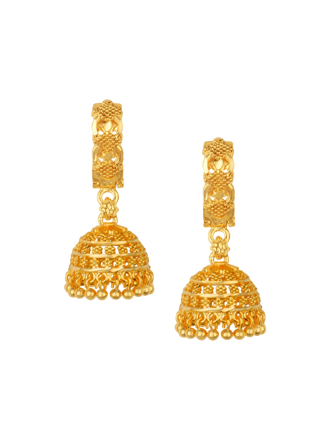 

Heer Collection Gold-Plated Dome Shaped Jhumkas