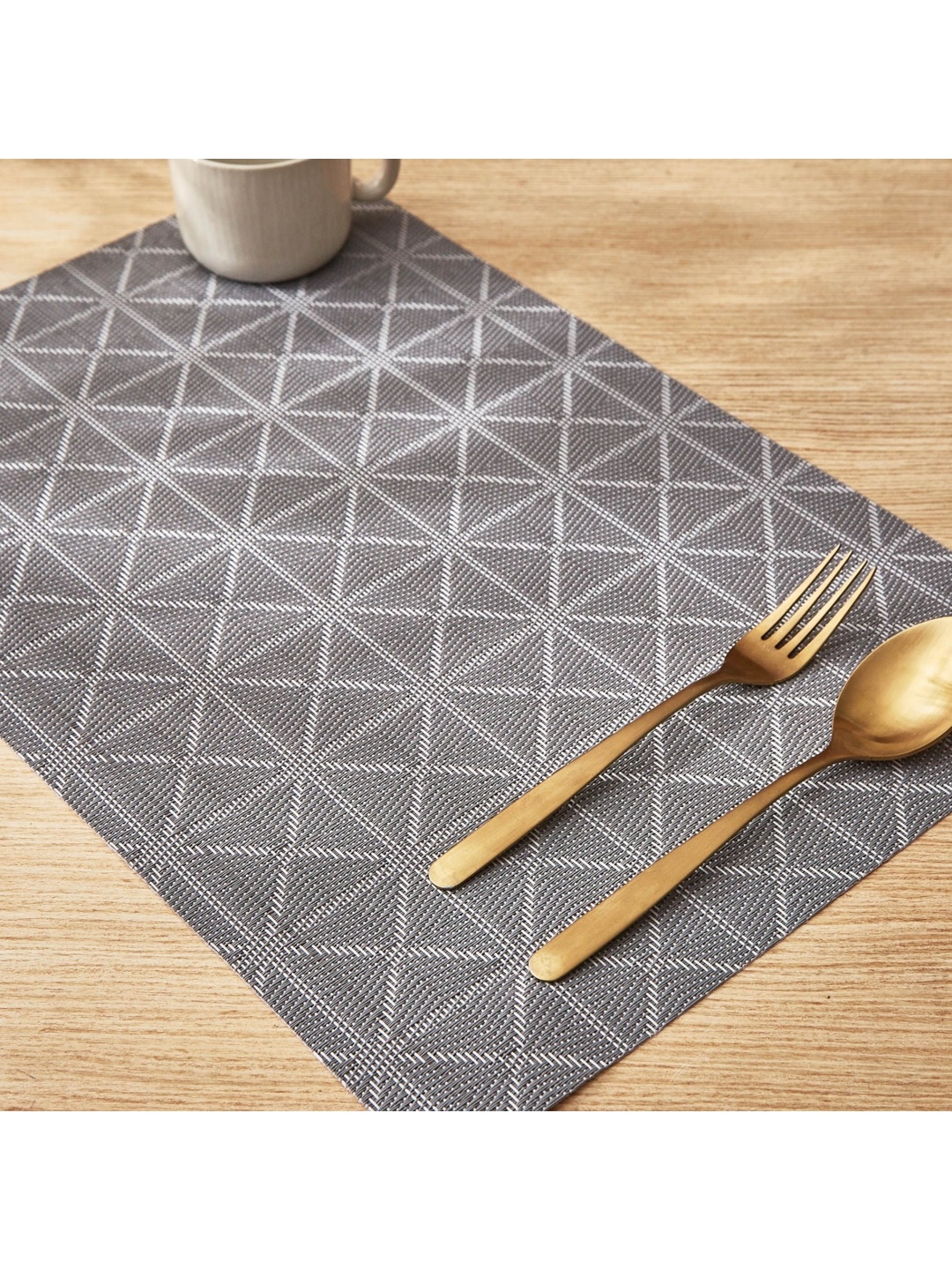 

Home Centre 6Pcs Grey Textured Table Placemats
